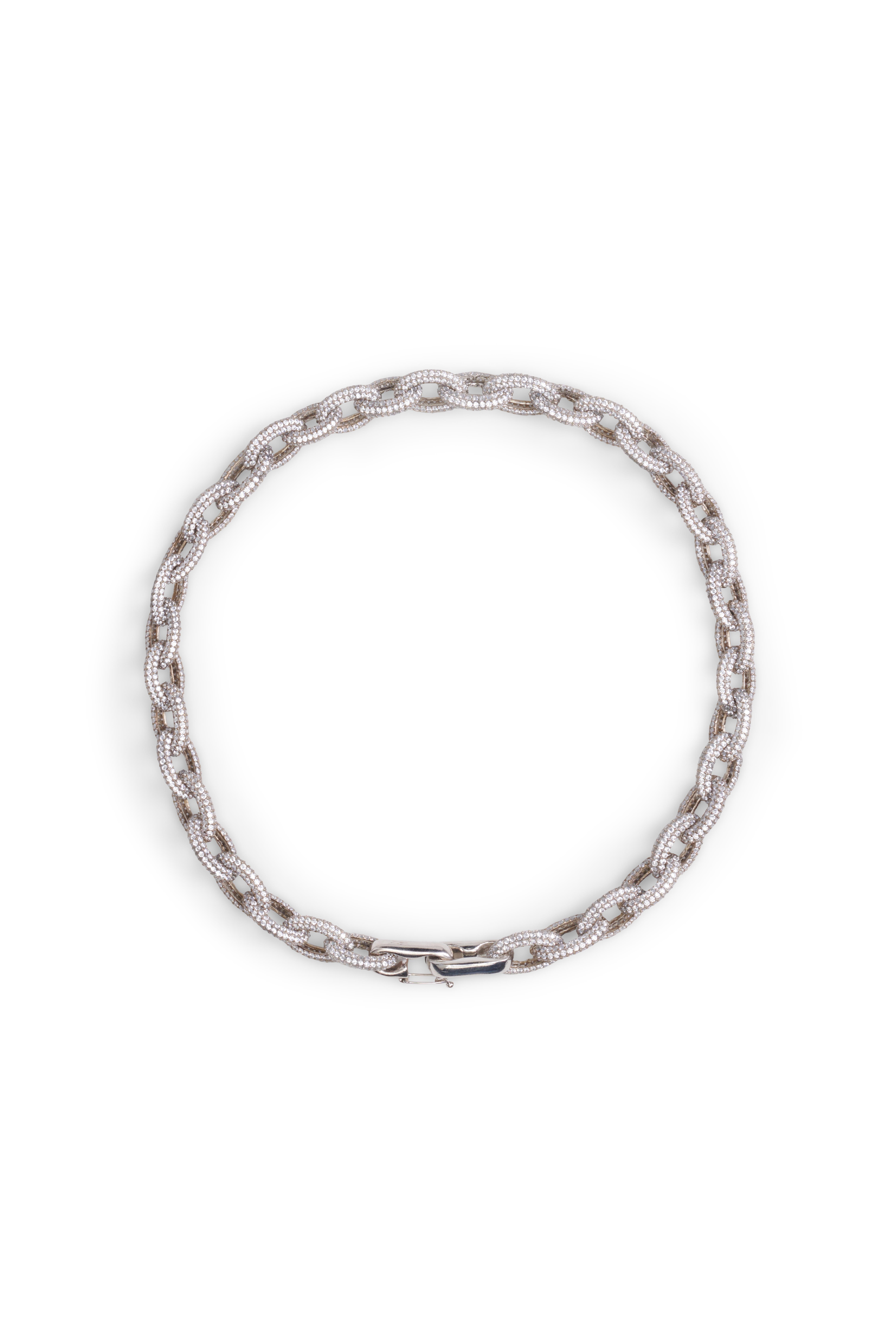 Silver Zirkon Taşlı Zincir Form Kolye