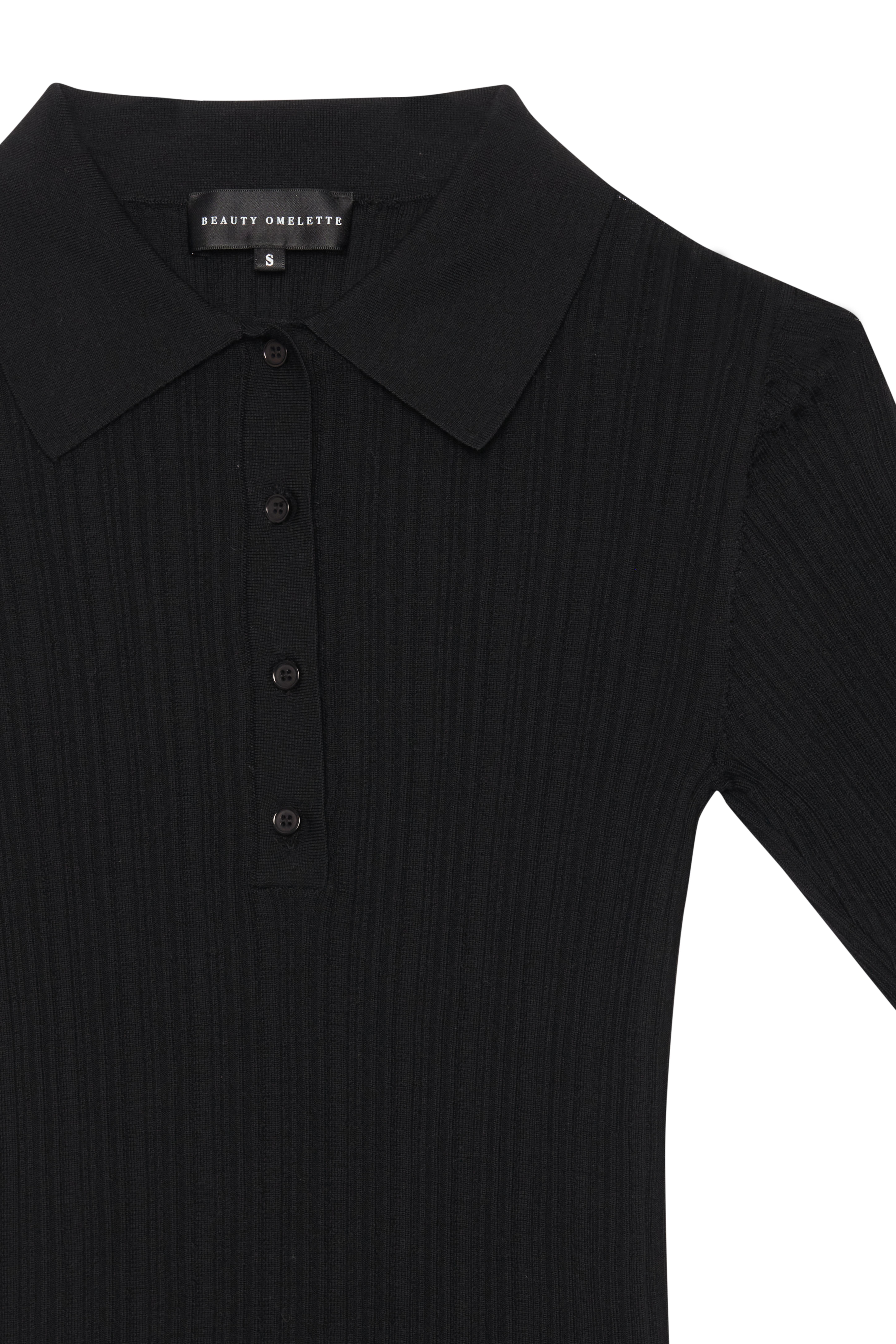 Siyah %100 Yün Polo Yaka Kazak - Exclusive Collection