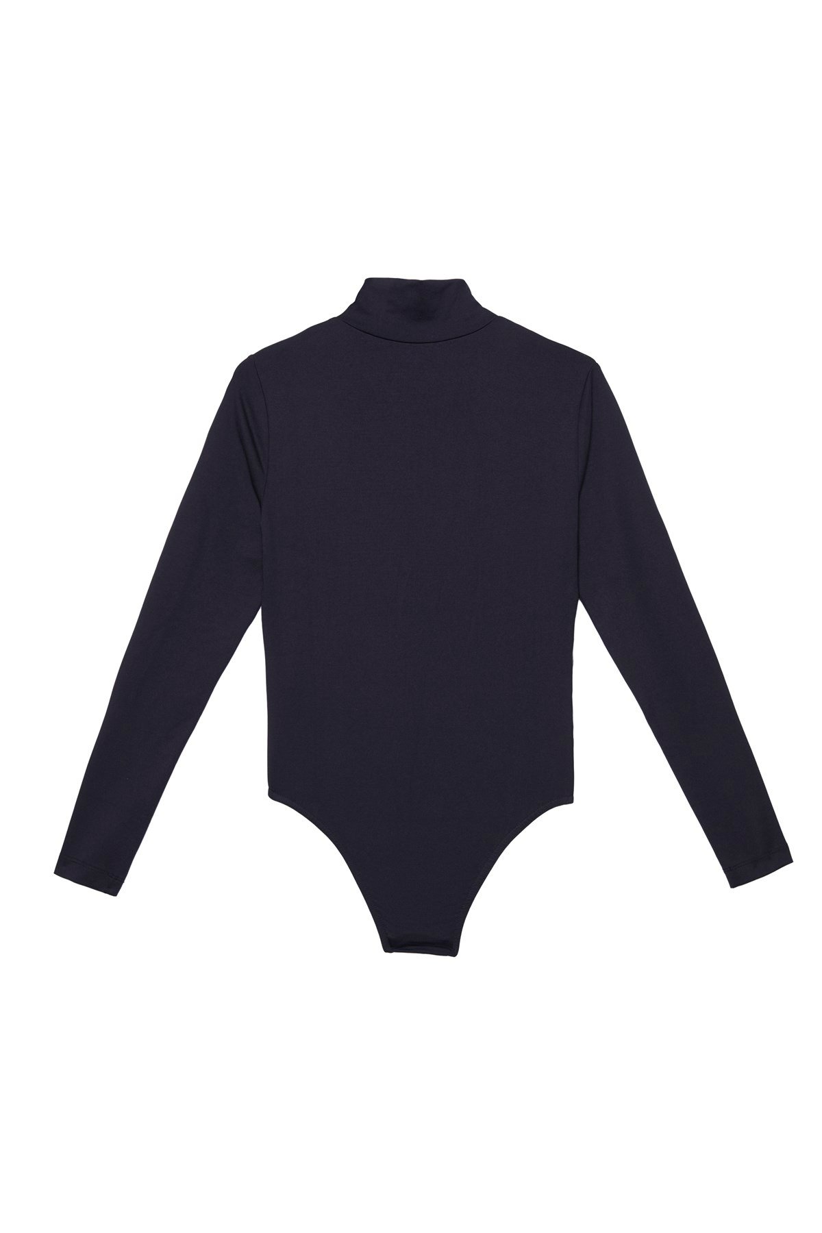 Siyah Balıkçı Yaka Uzun Kol Bodysuit