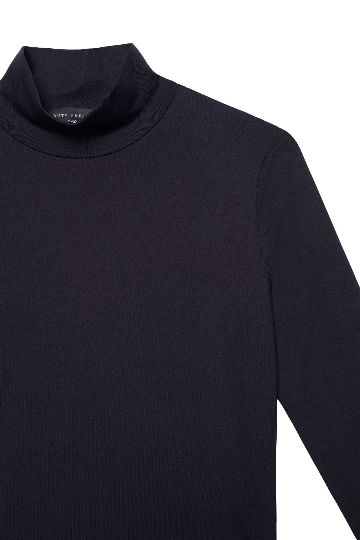 Siyah Balıkçı Yaka Uzun Kol Bodysuit