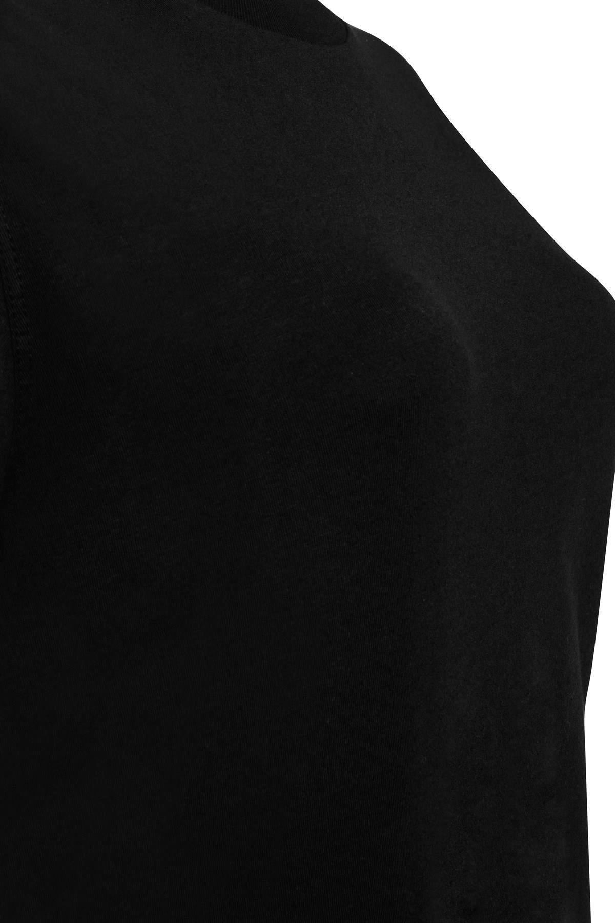 Siyah Bisiklet Yaka Kısa Kol Basic Tshirt