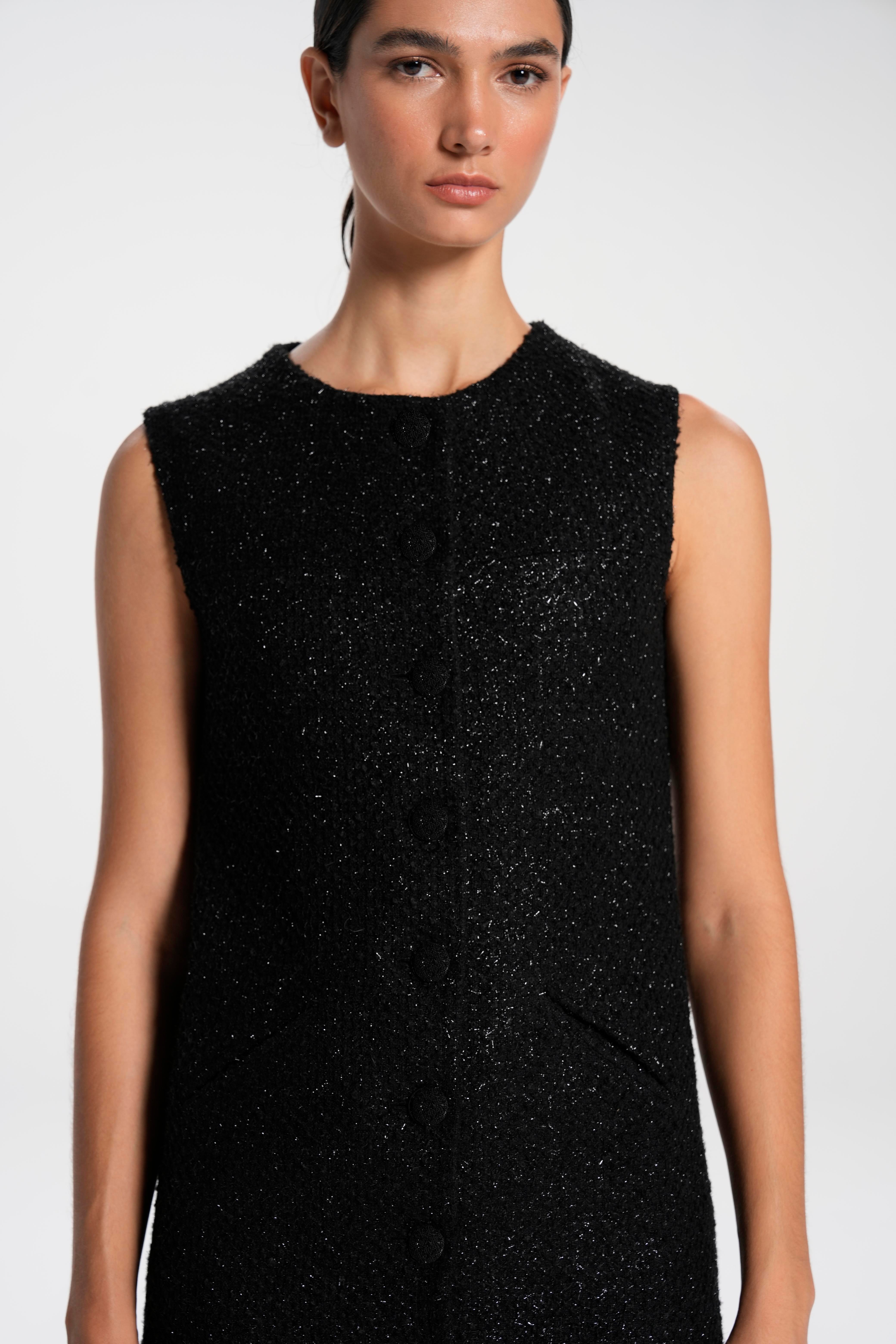 Siyah Bisiklet Yaka Uzun Tüvit Elbise