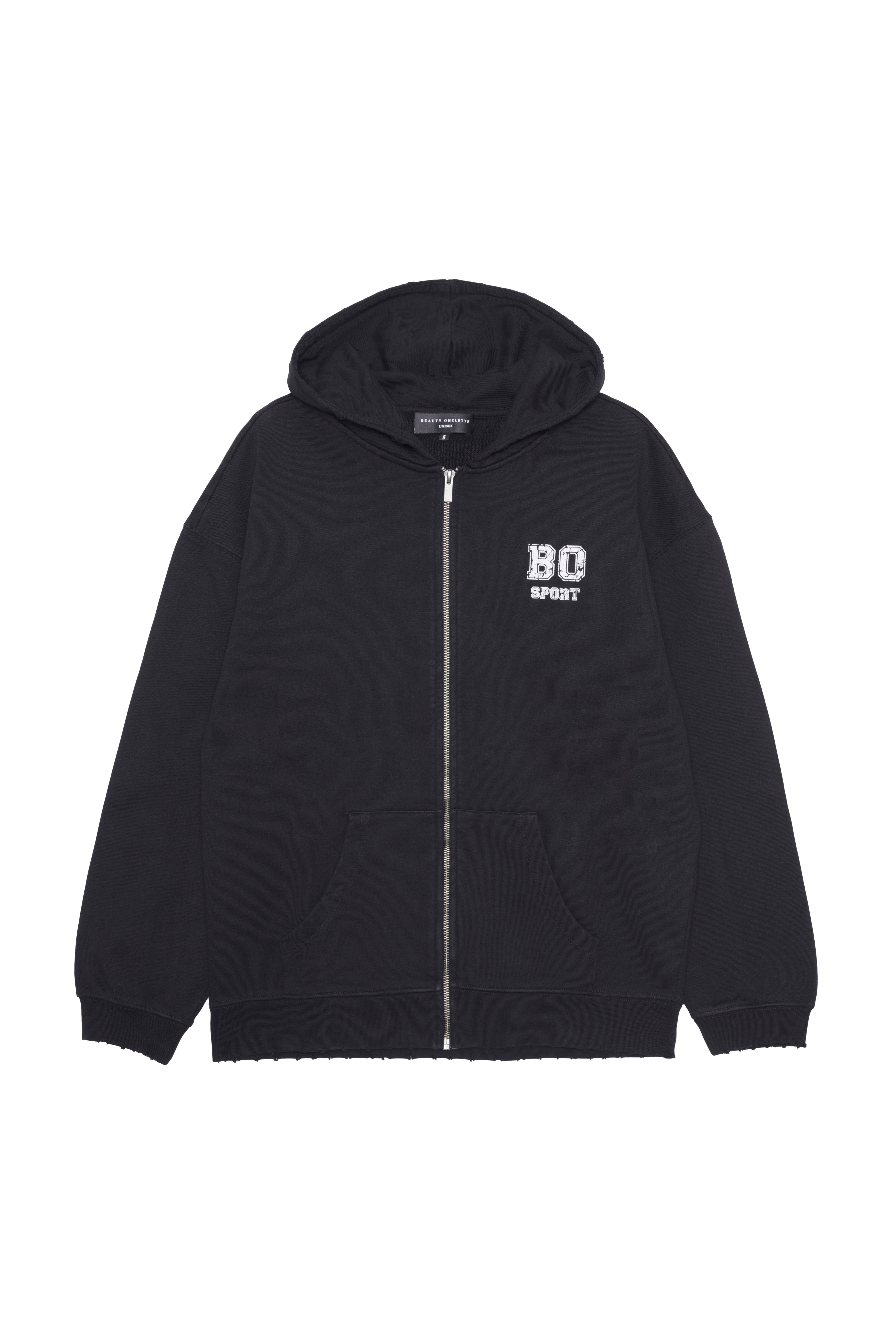 Siyah BO Sports Zip Up Hoodie