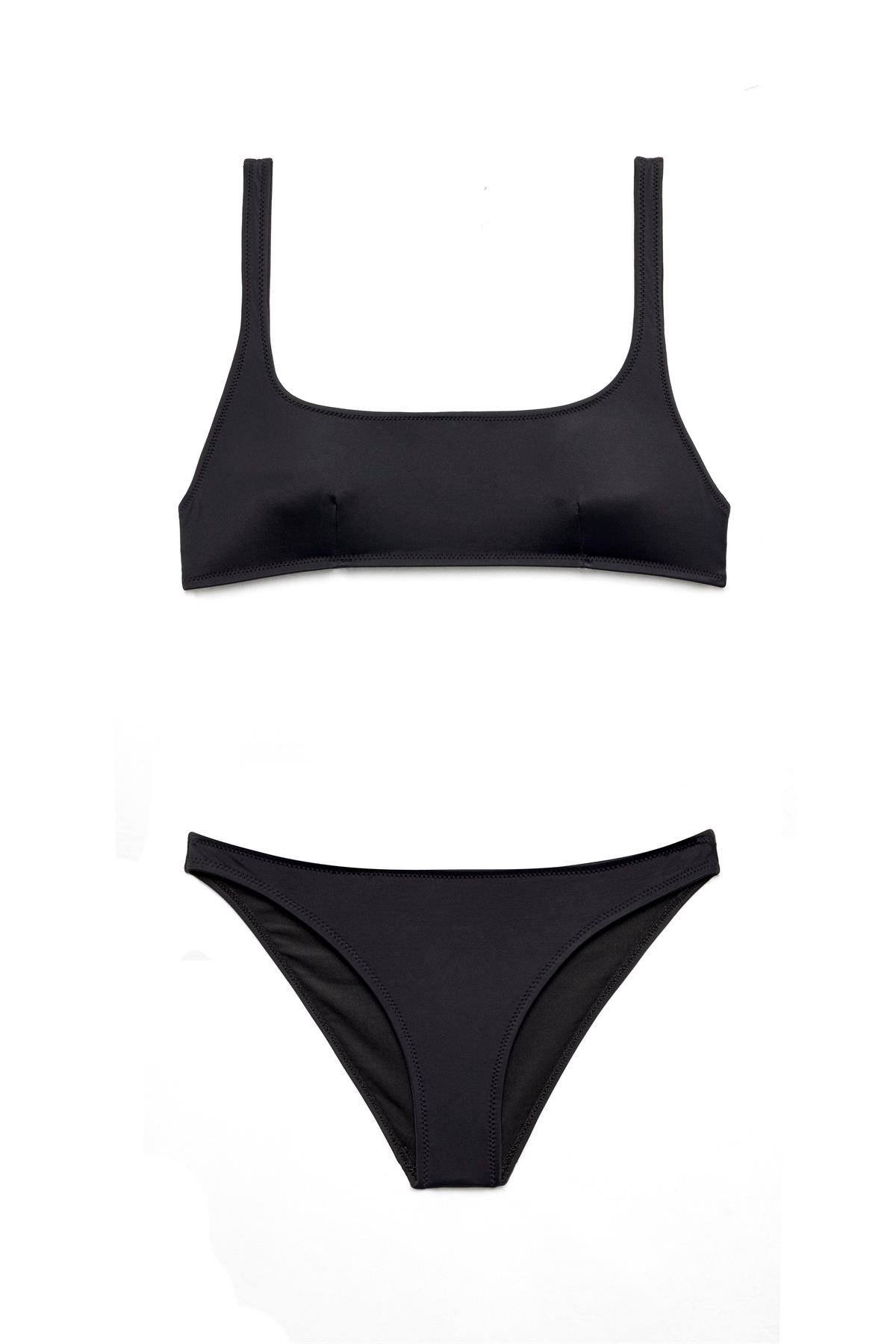 Siyah Bodrum Kare Yaka Bikini