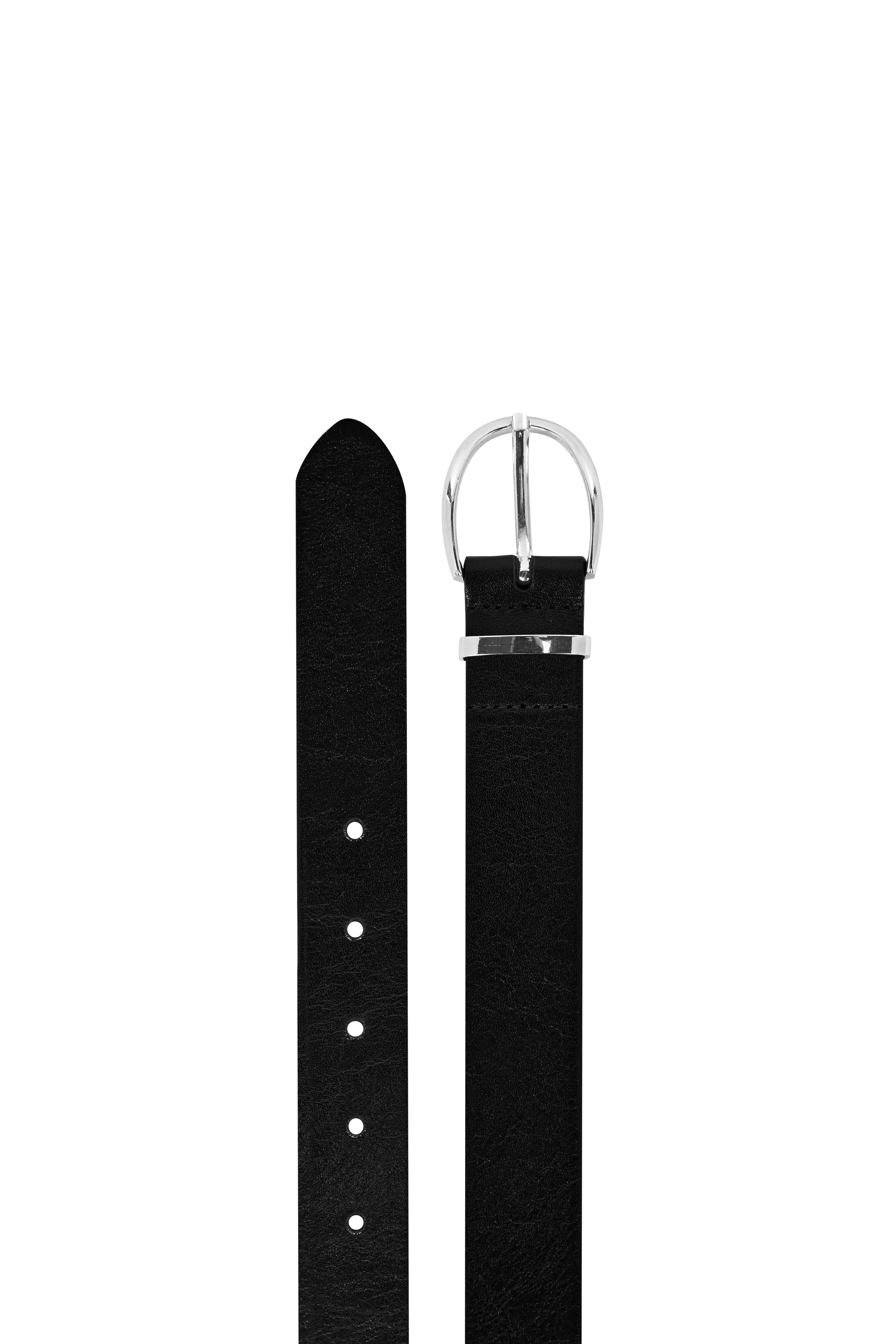 Siyah Çift tokalı Deri Kemer