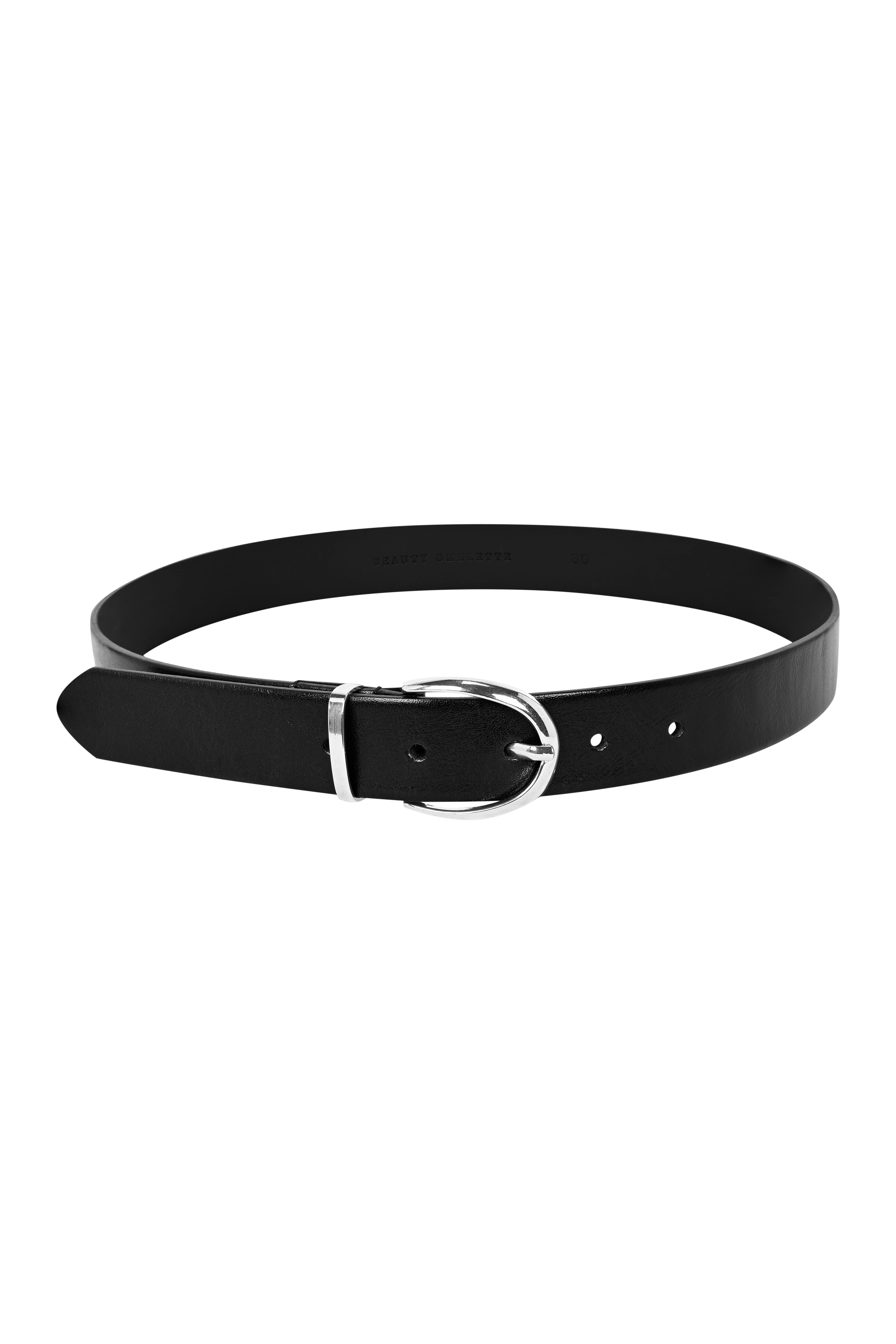 Siyah Çift tokalı Deri Kemer