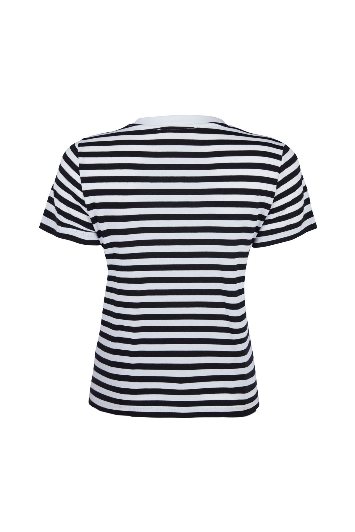 Siyah Çizgili Kısa Kol Modal Tshirt