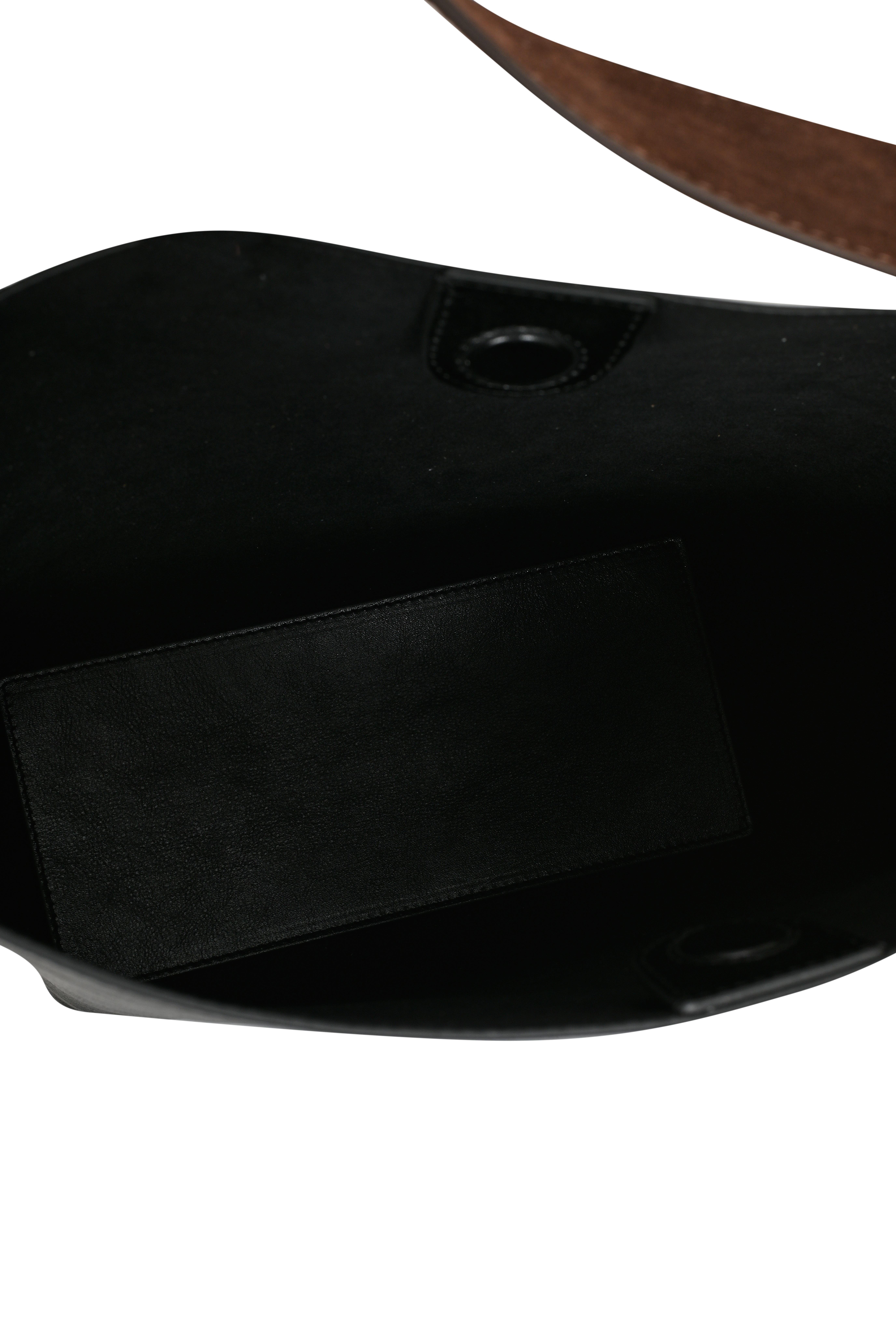 Siyah Deri Büyük Kova Çanta