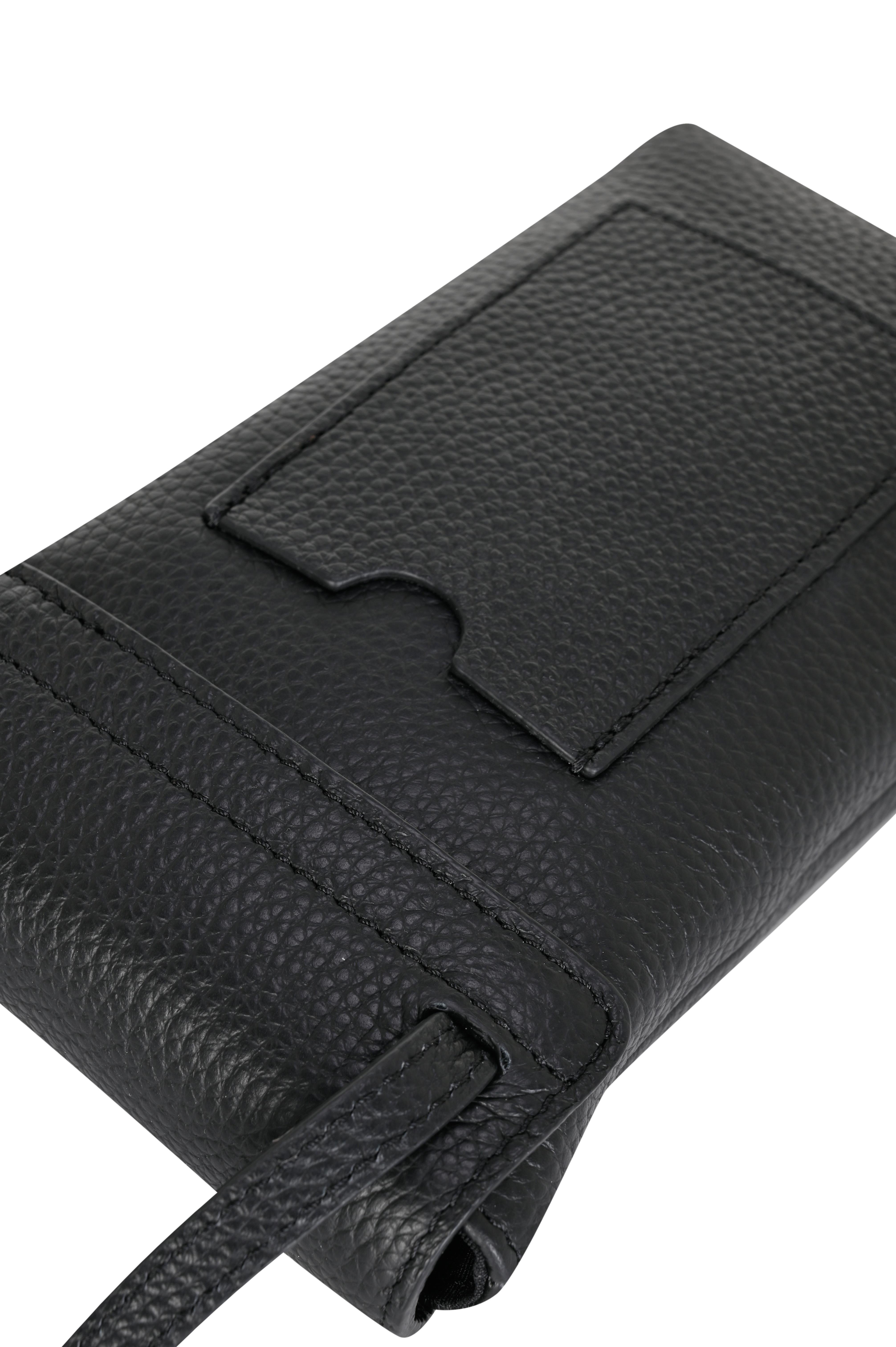 Siyah Deri Mini Çapraz Askılı Çanta