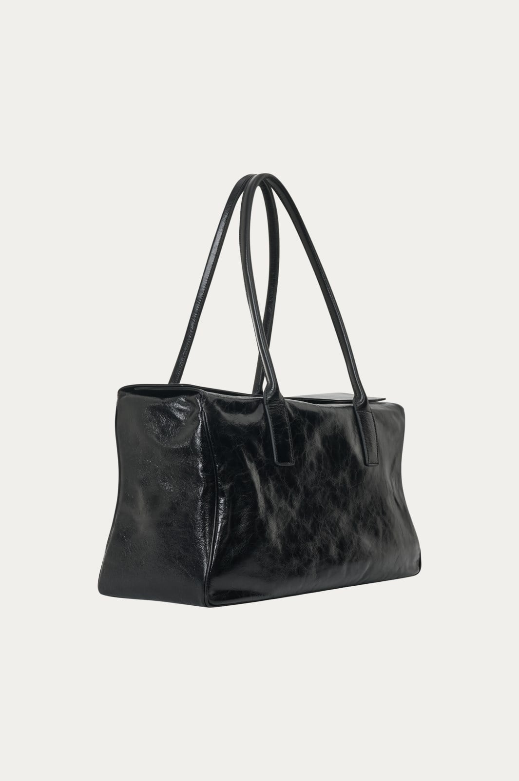 Siyah Deri Raphael Shopping Bag