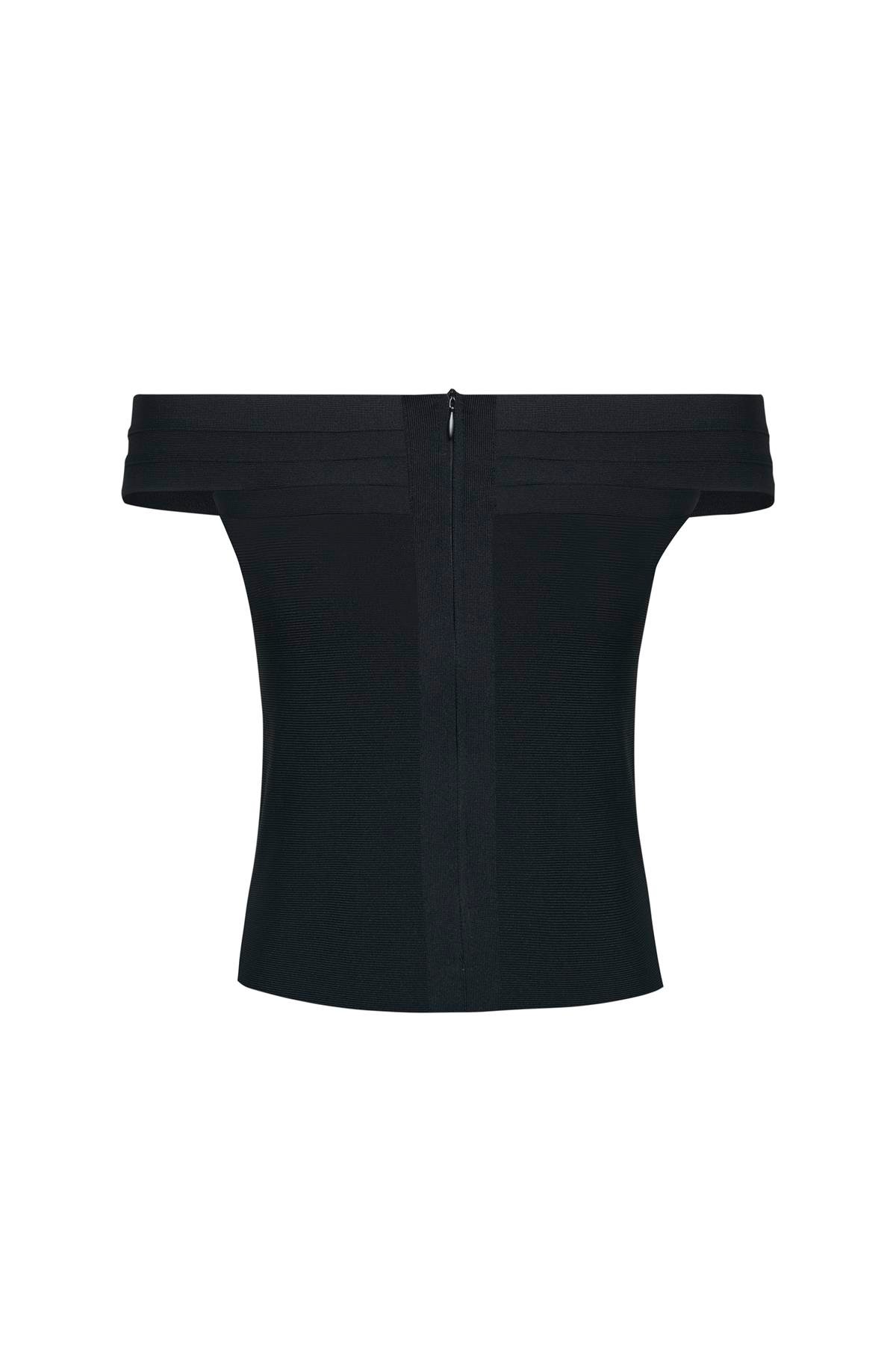 Siyah Diana Triko Bluz - Exclusive Collection