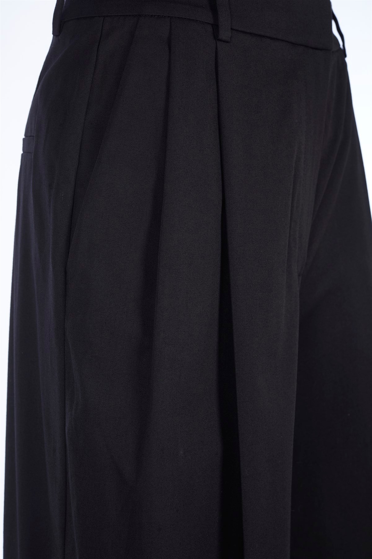 Siyah Duble Paça Full Length Koton Pantolon