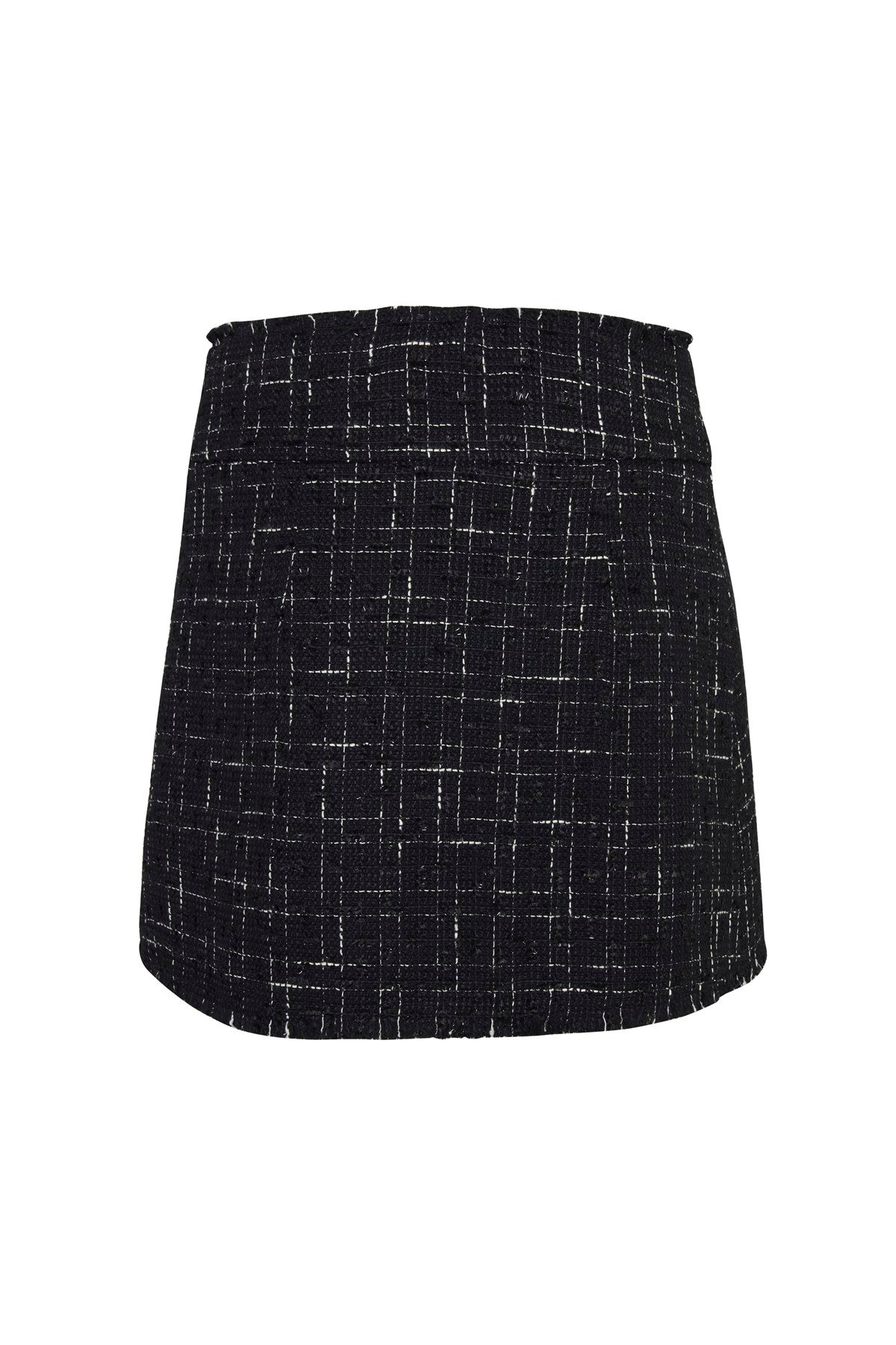 Siyah Düğme Detaylı Tüvit Etek