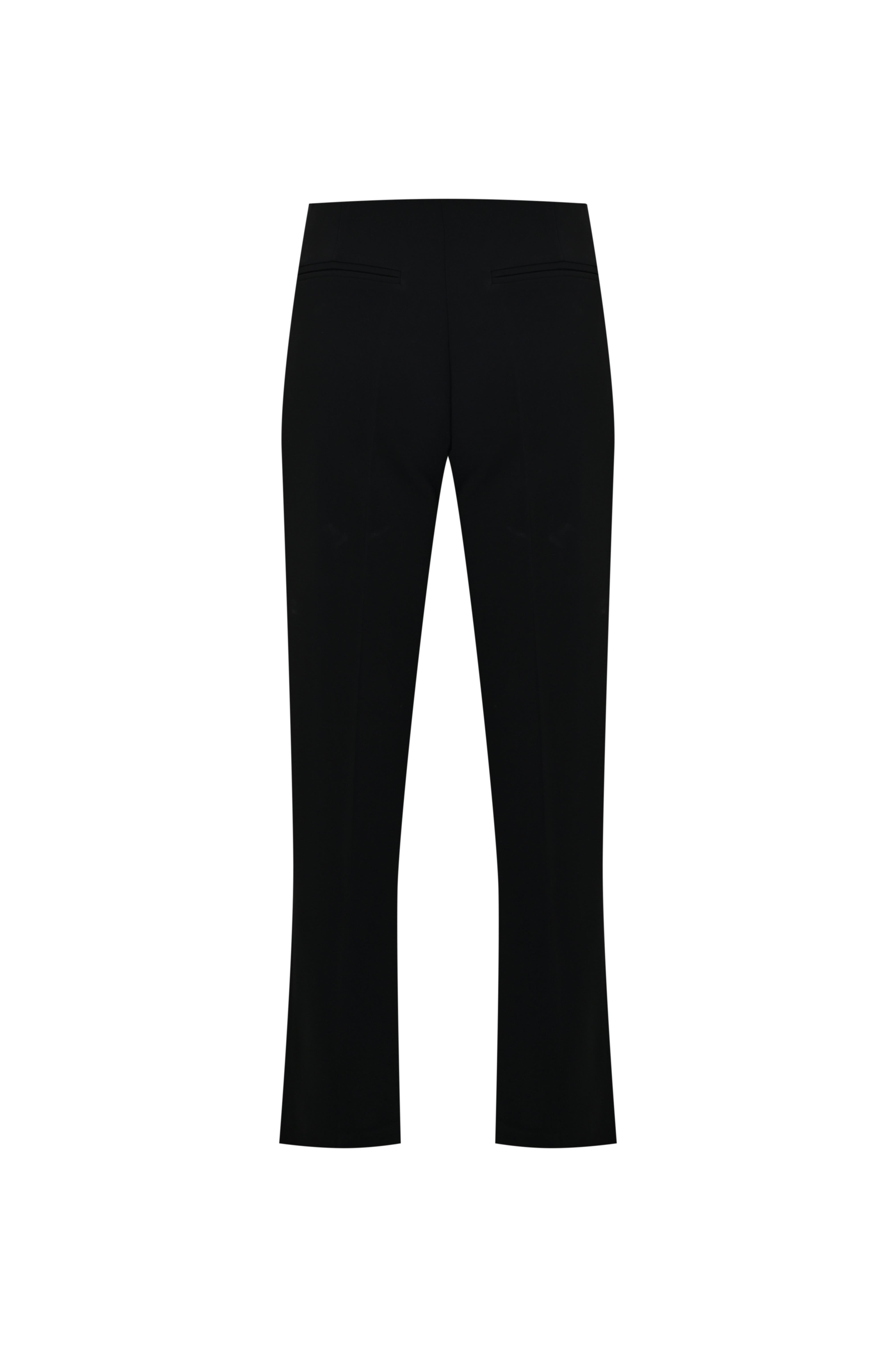 Siyah Düz Kesim Crop Pantolon