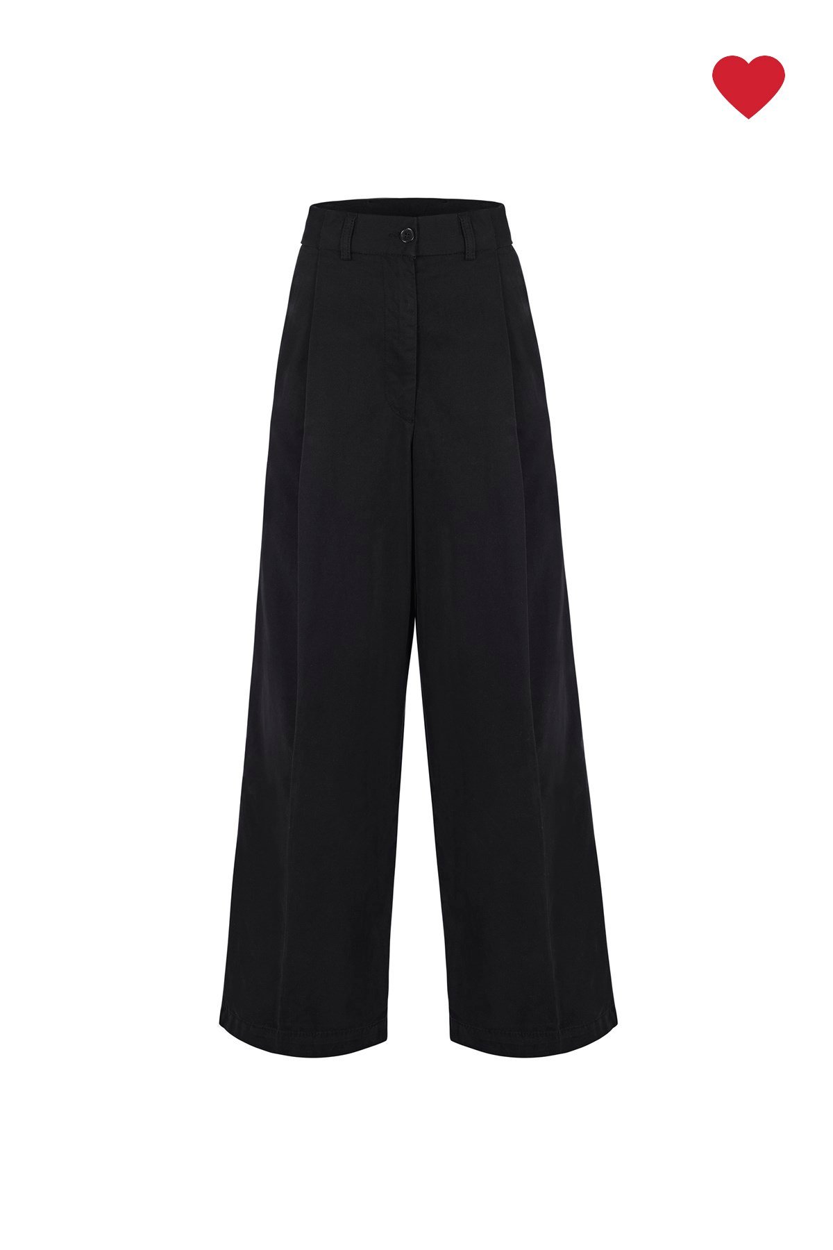 Siyah Gabardin Bol Paça Pantolon 