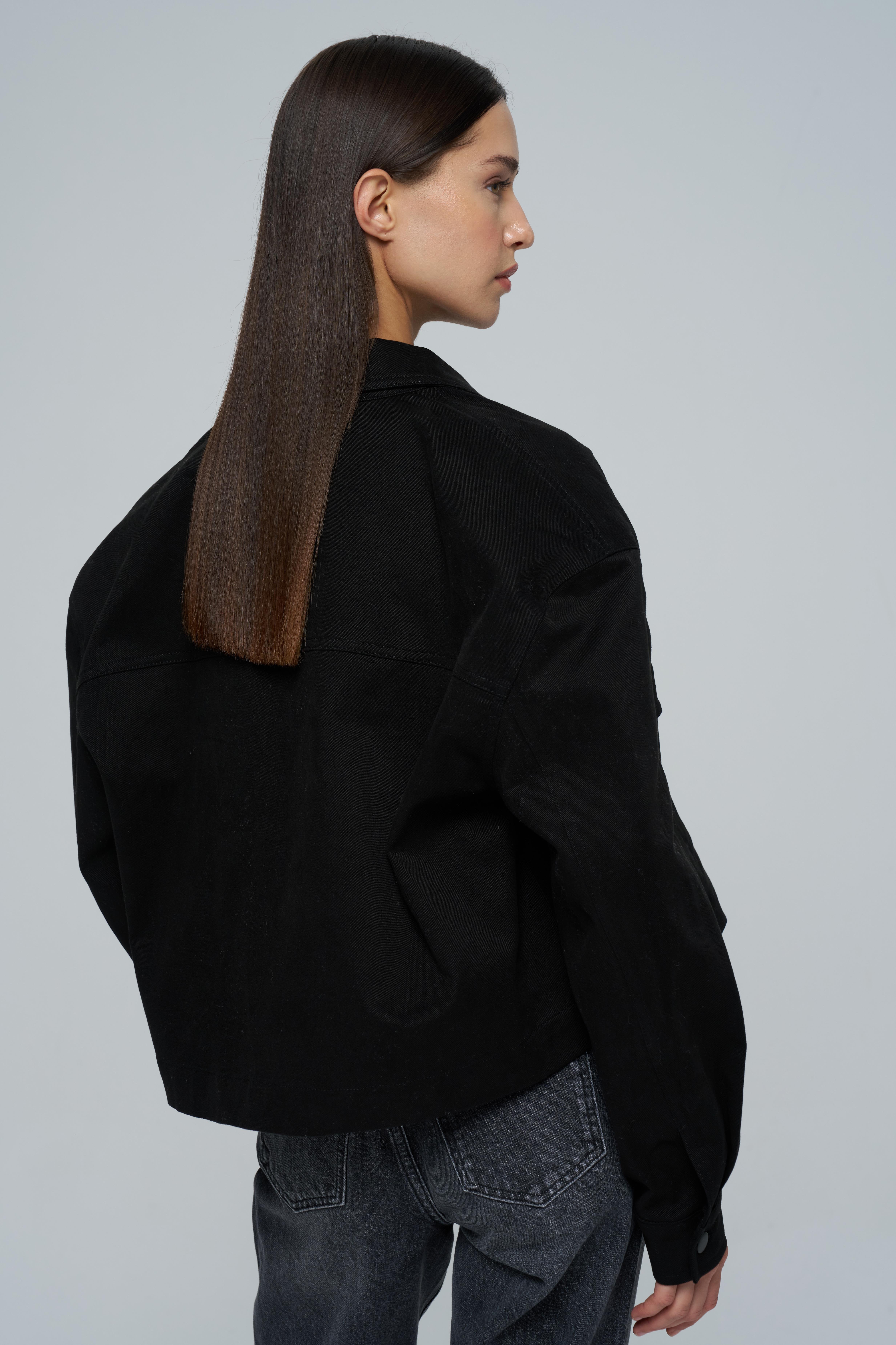 Siyah Gabardin Oversize Ceket