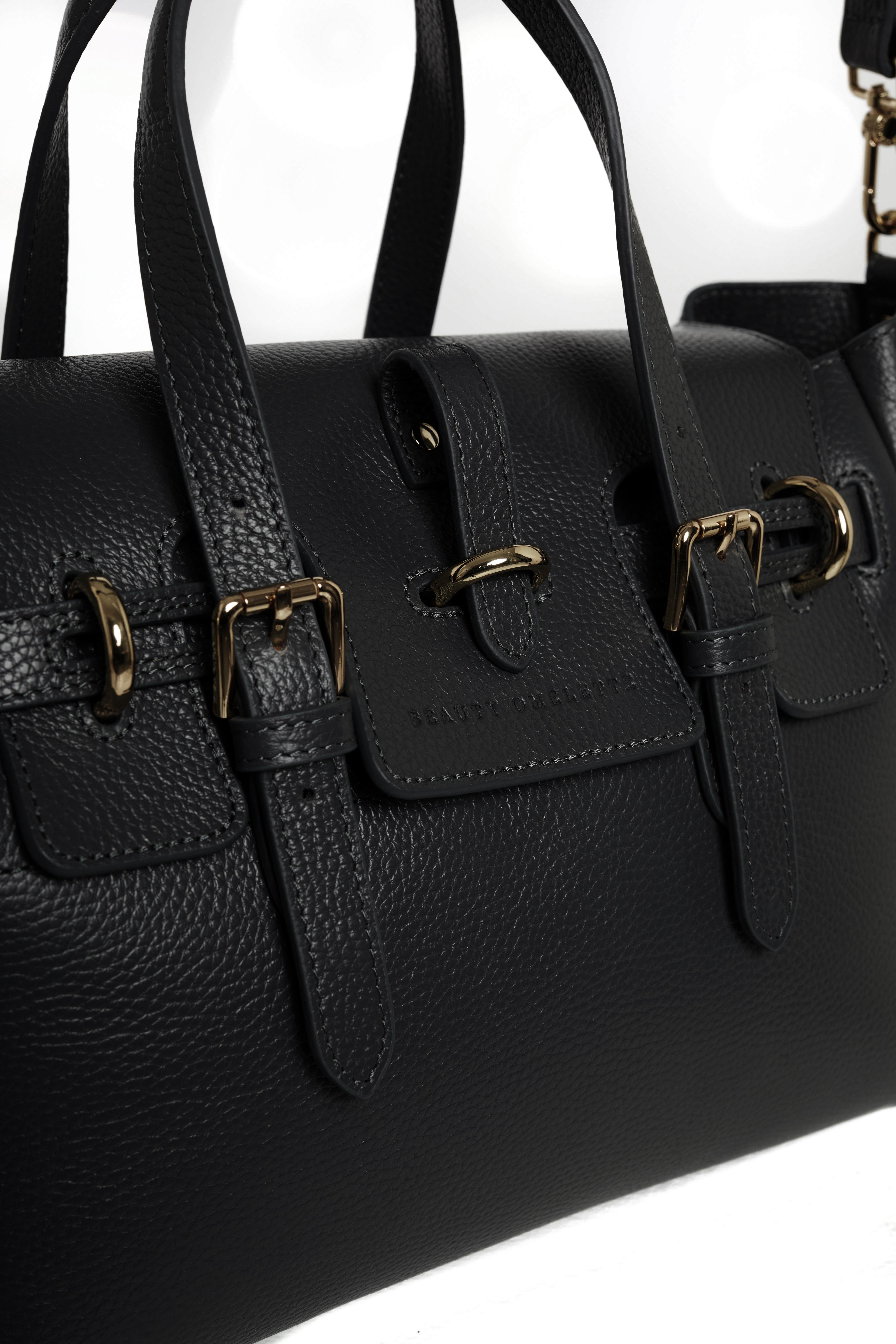 Siyah Gabrielle Floater Medium Bag Gold