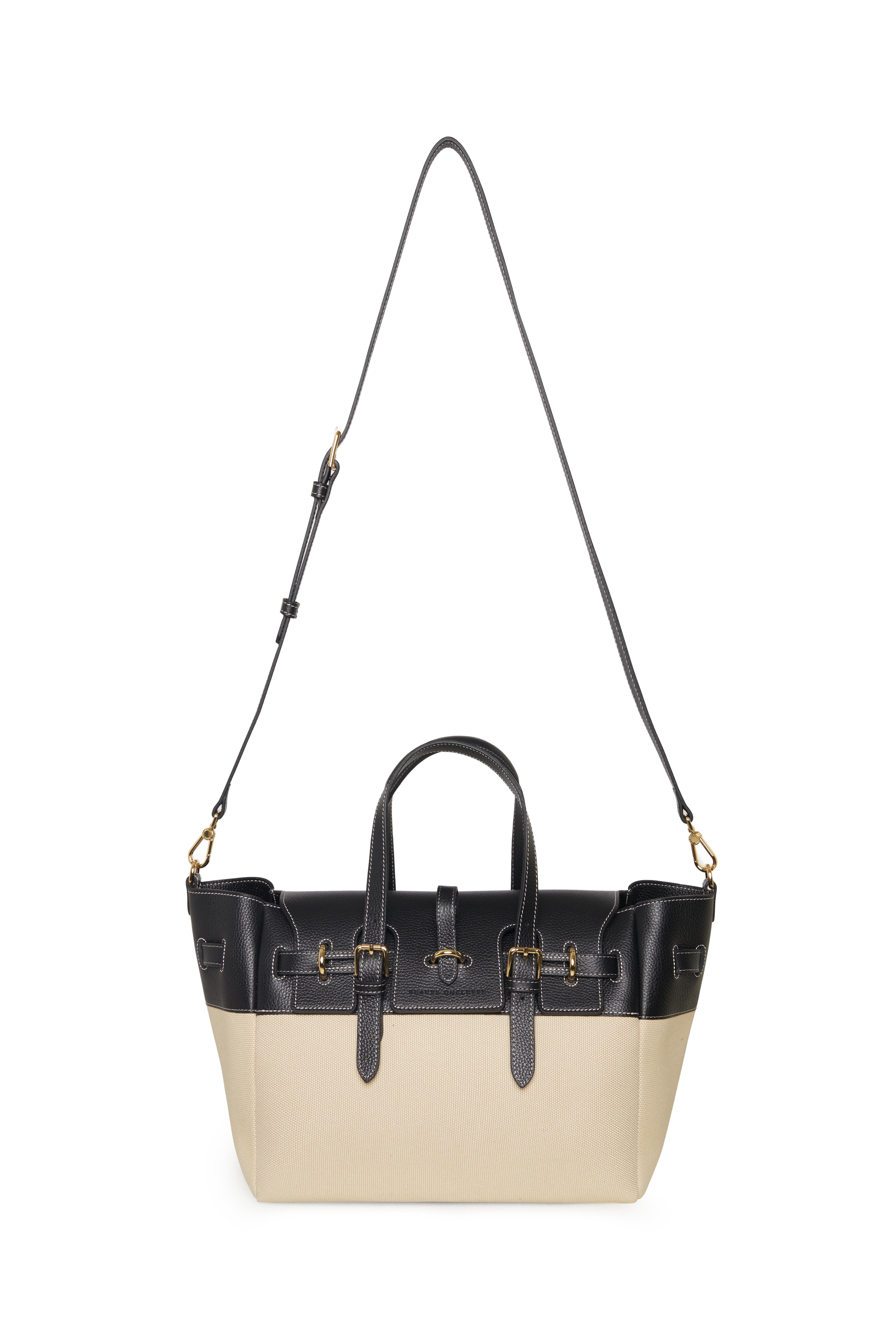 Siyah Gabrielle Kanvas Large Bag Gold