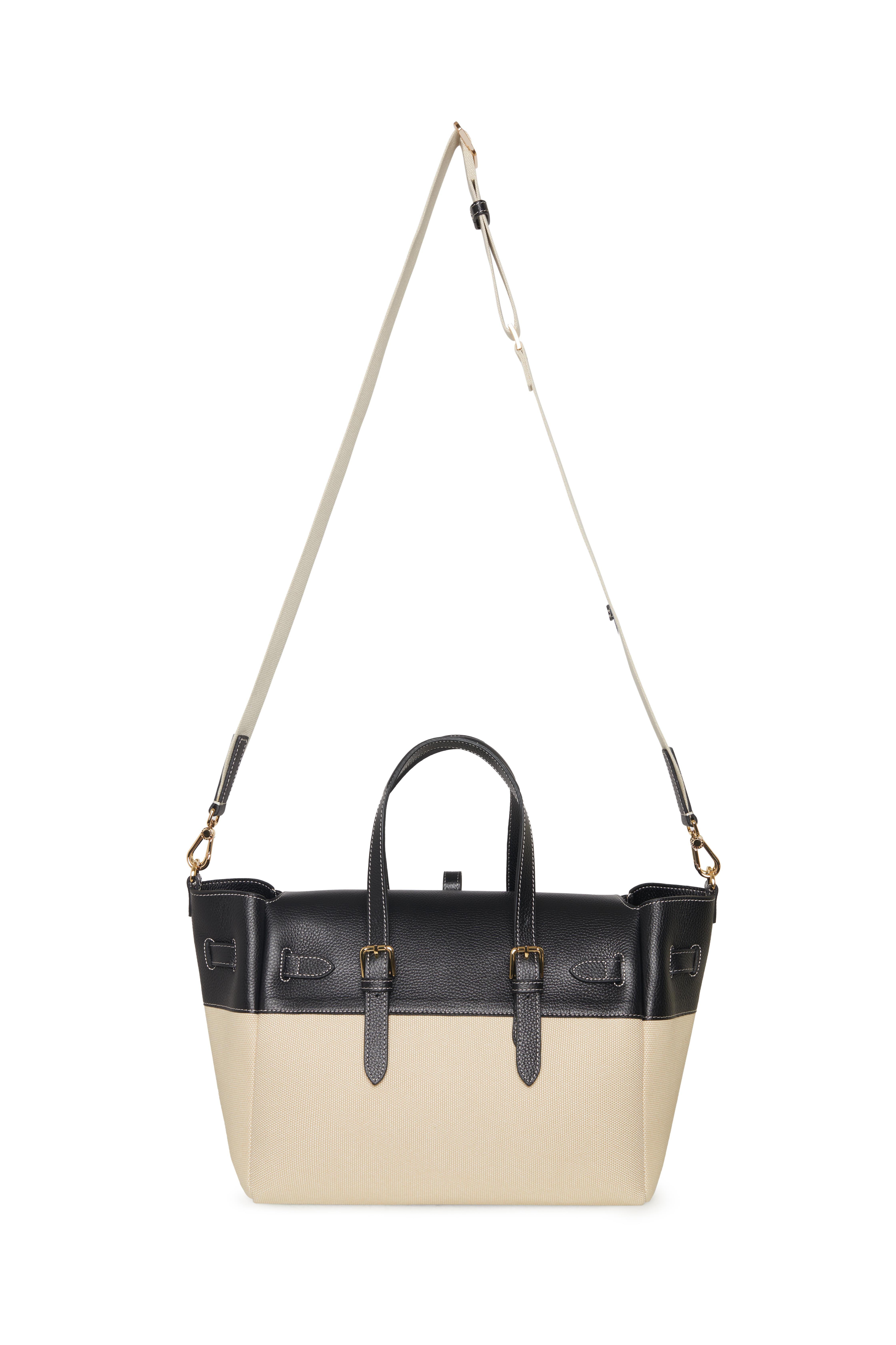 Siyah Gabrielle Kanvas Large Bag Gold