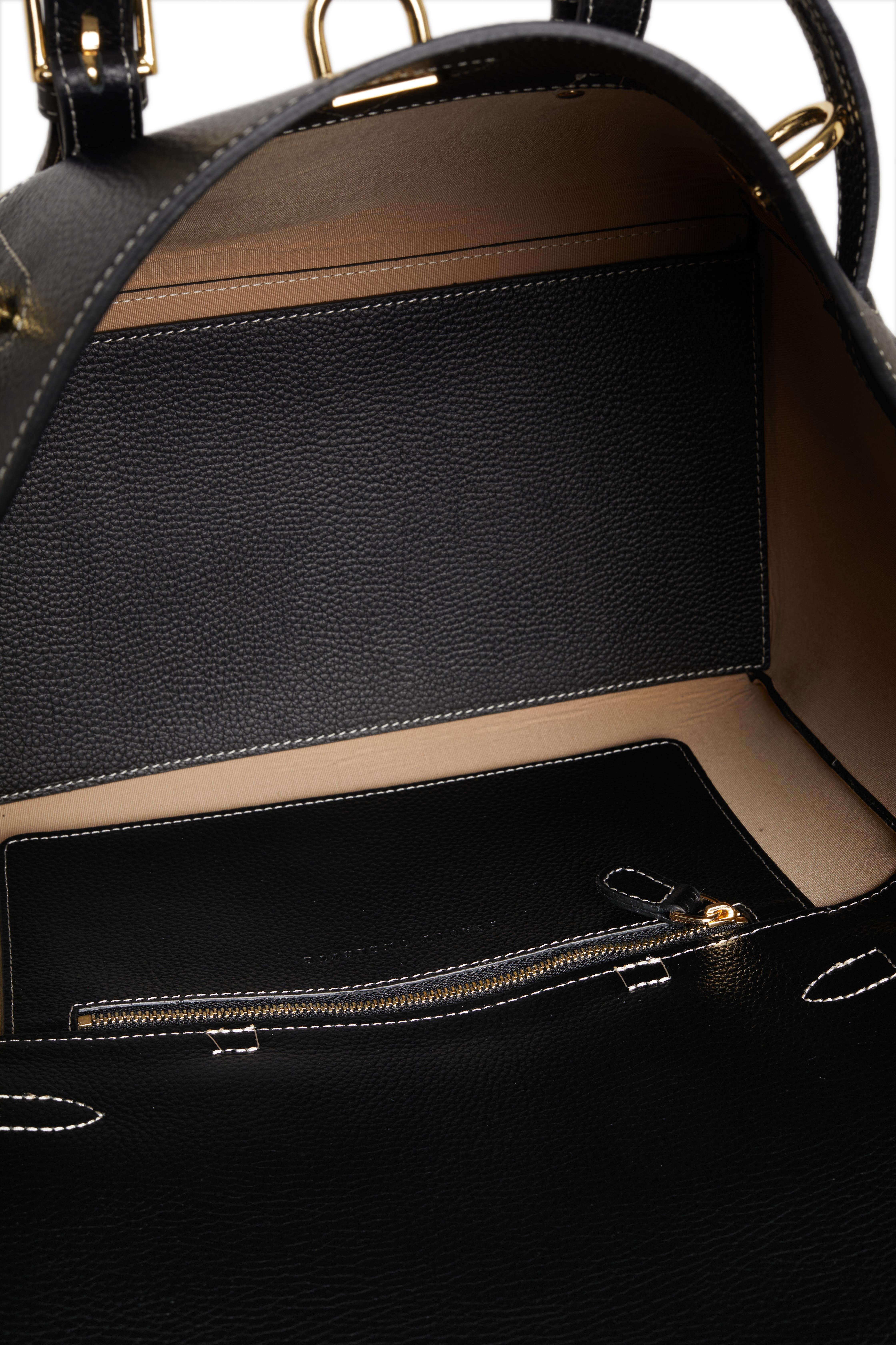 Siyah Gabrielle Kanvas Large Bag Gold