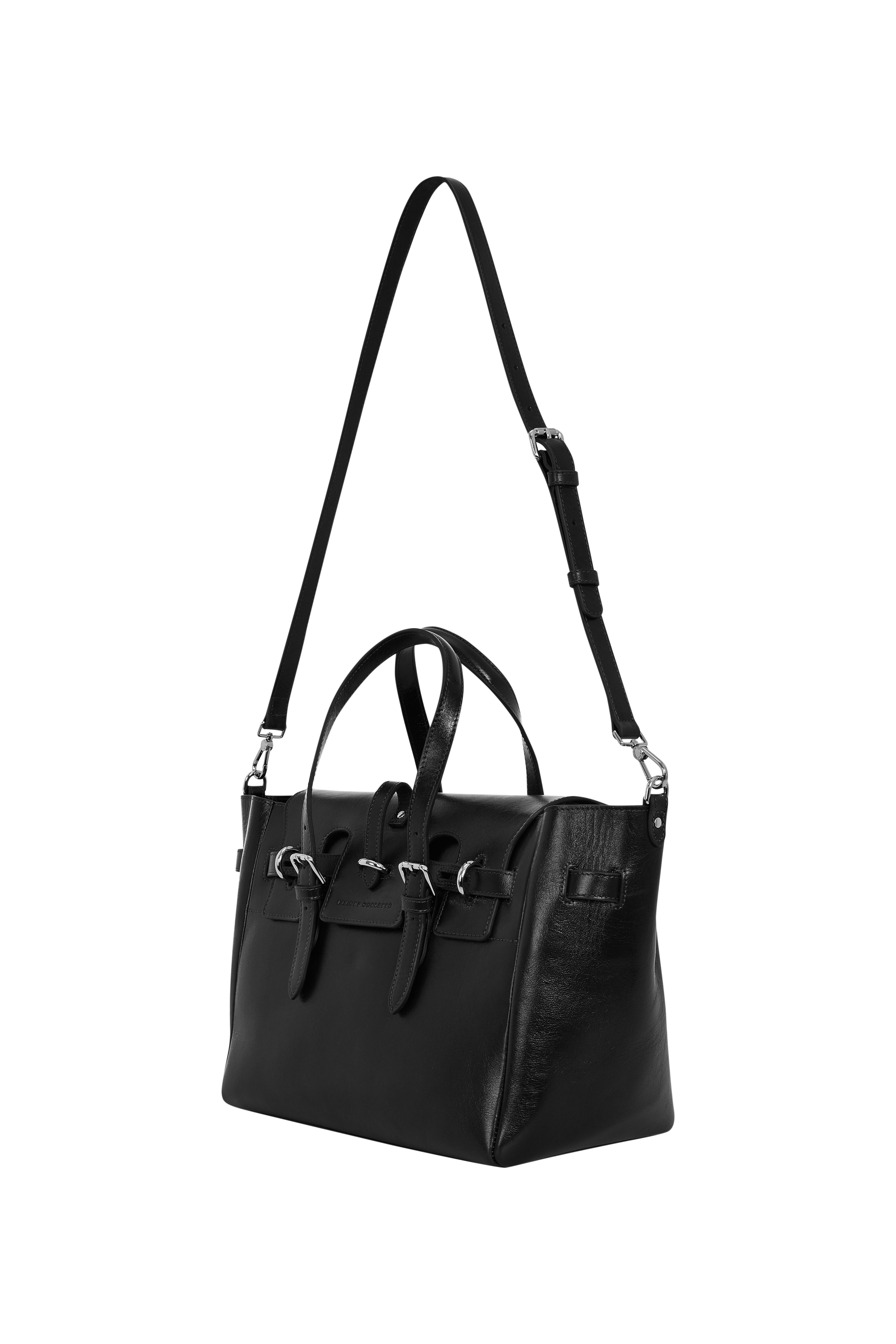 Siyah Gabrielle Kırık Efektli Deri Day Bag Black
