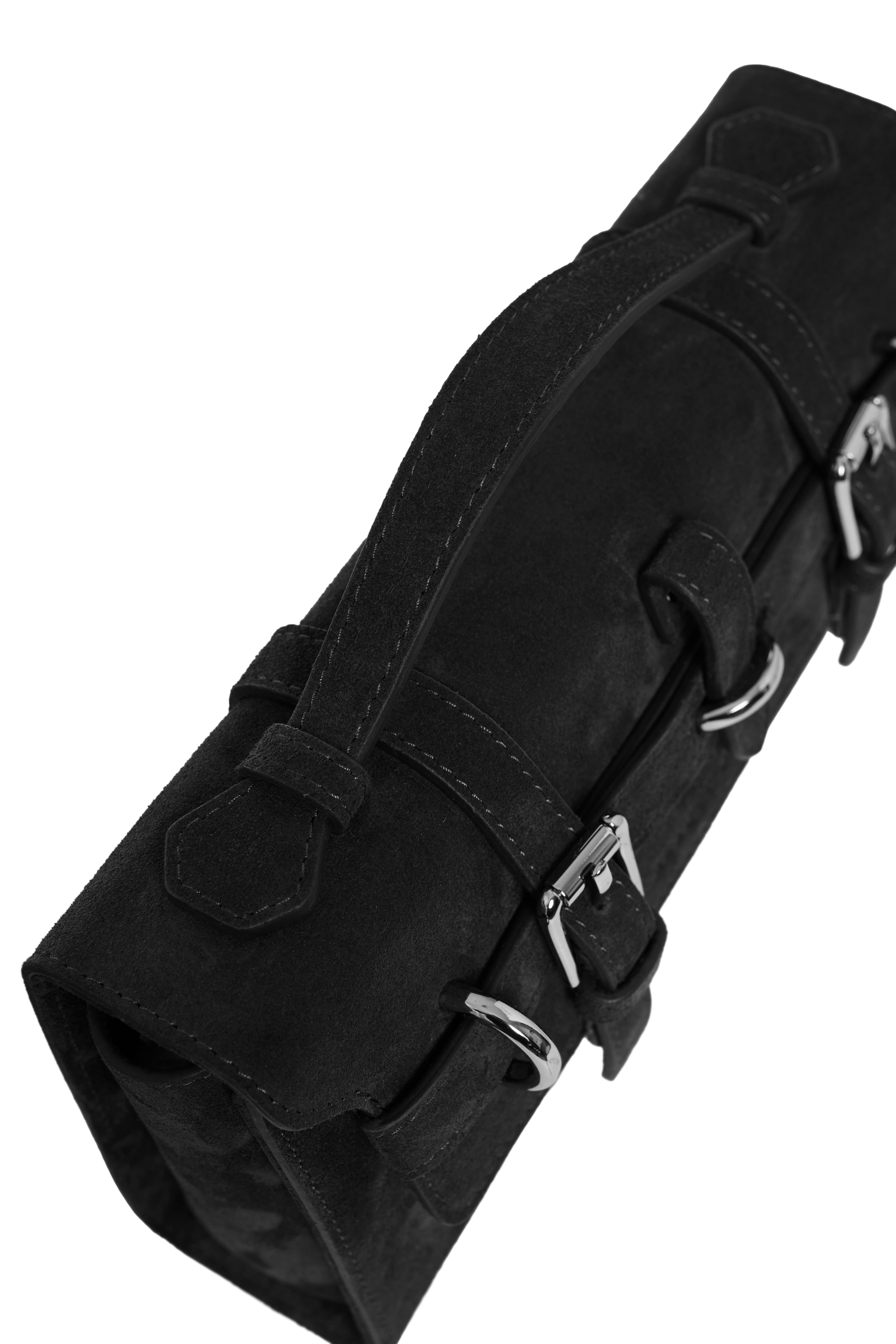 Siyah Gabrielle Süet Clutch