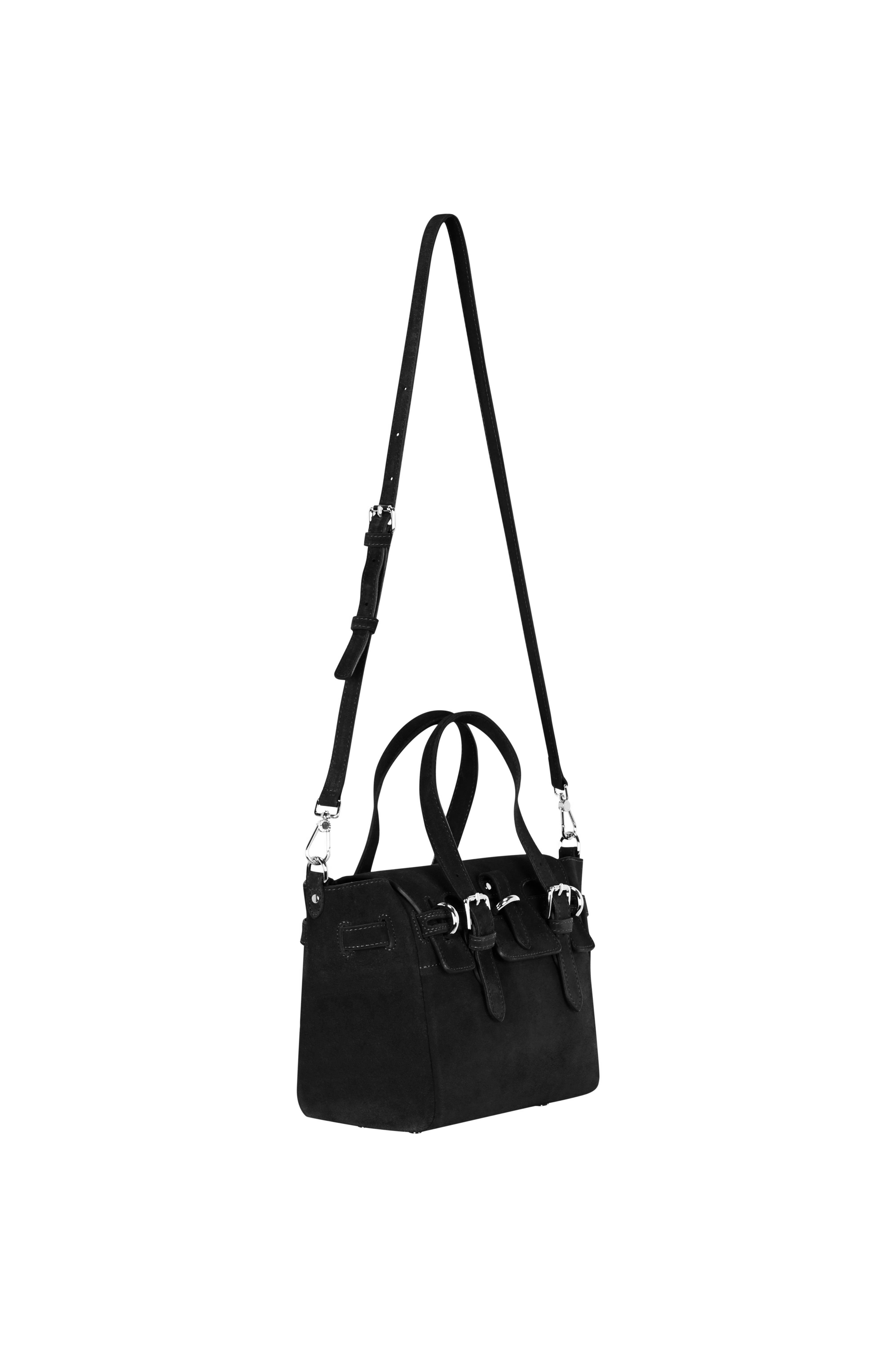 Siyah Gabrielle Süet Mini Bag Silver