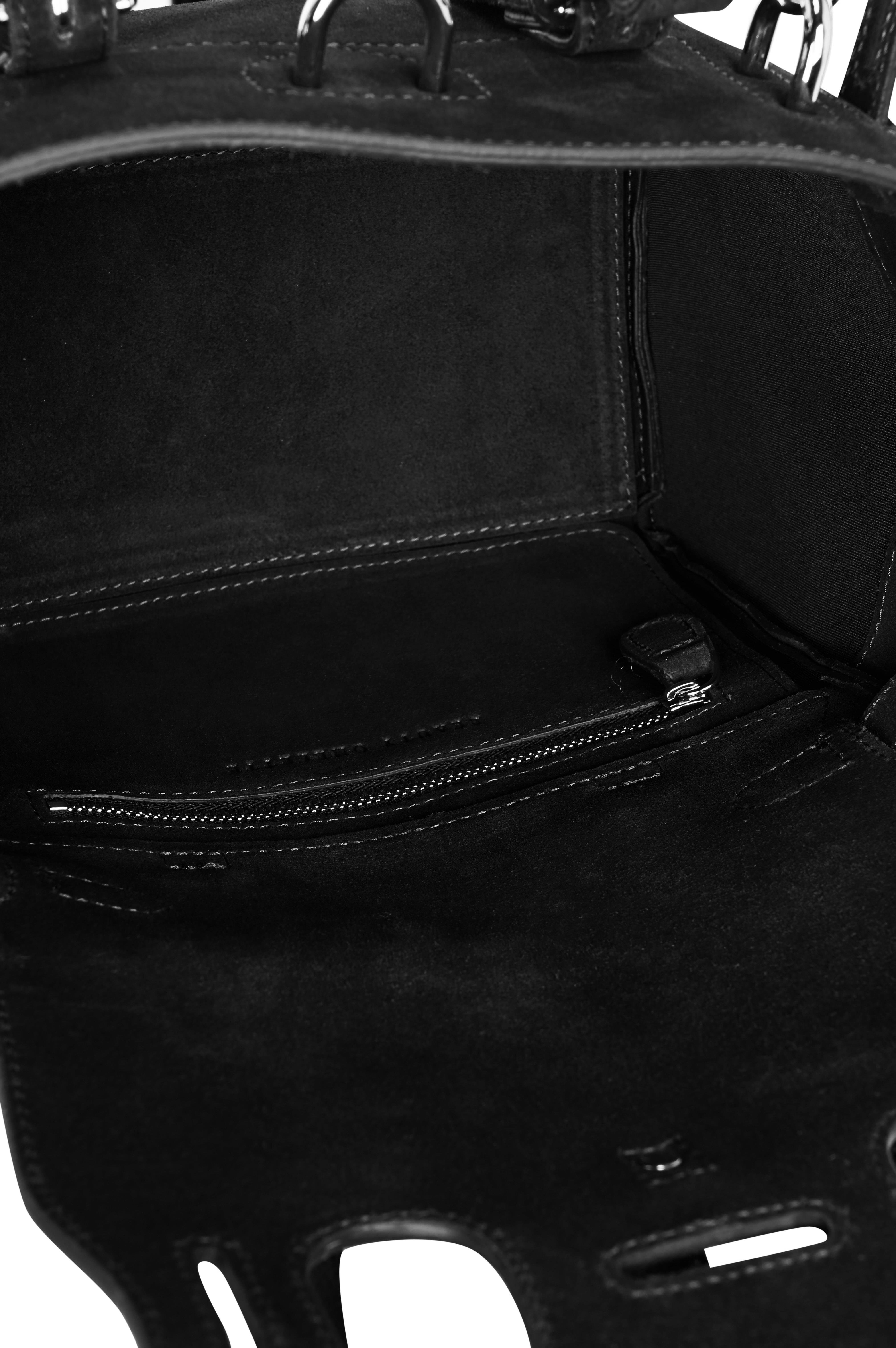 Siyah Gabrielle Süet Mini Bag Silver