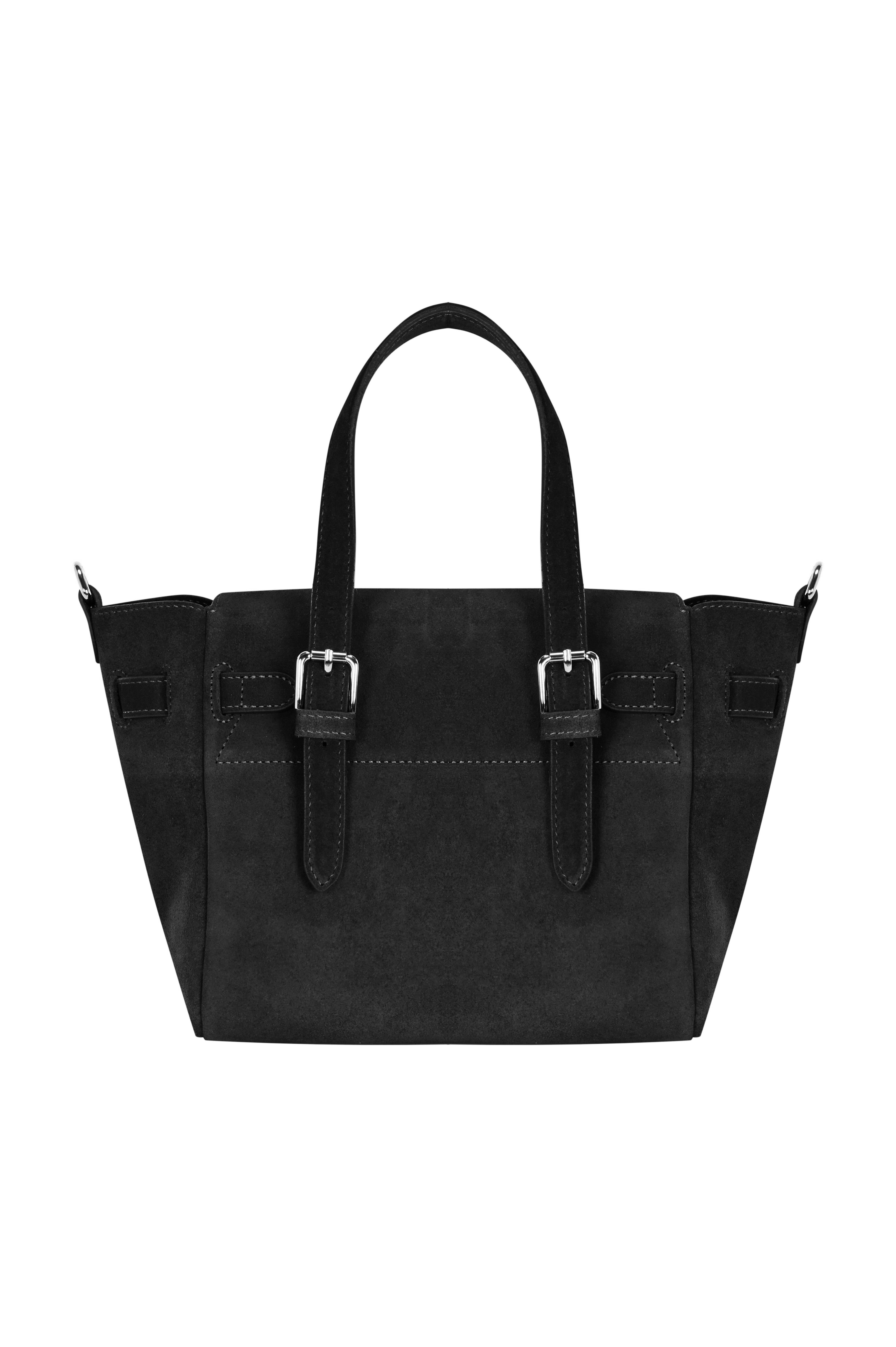 Siyah Gabrielle Süet Mini Bag Silver