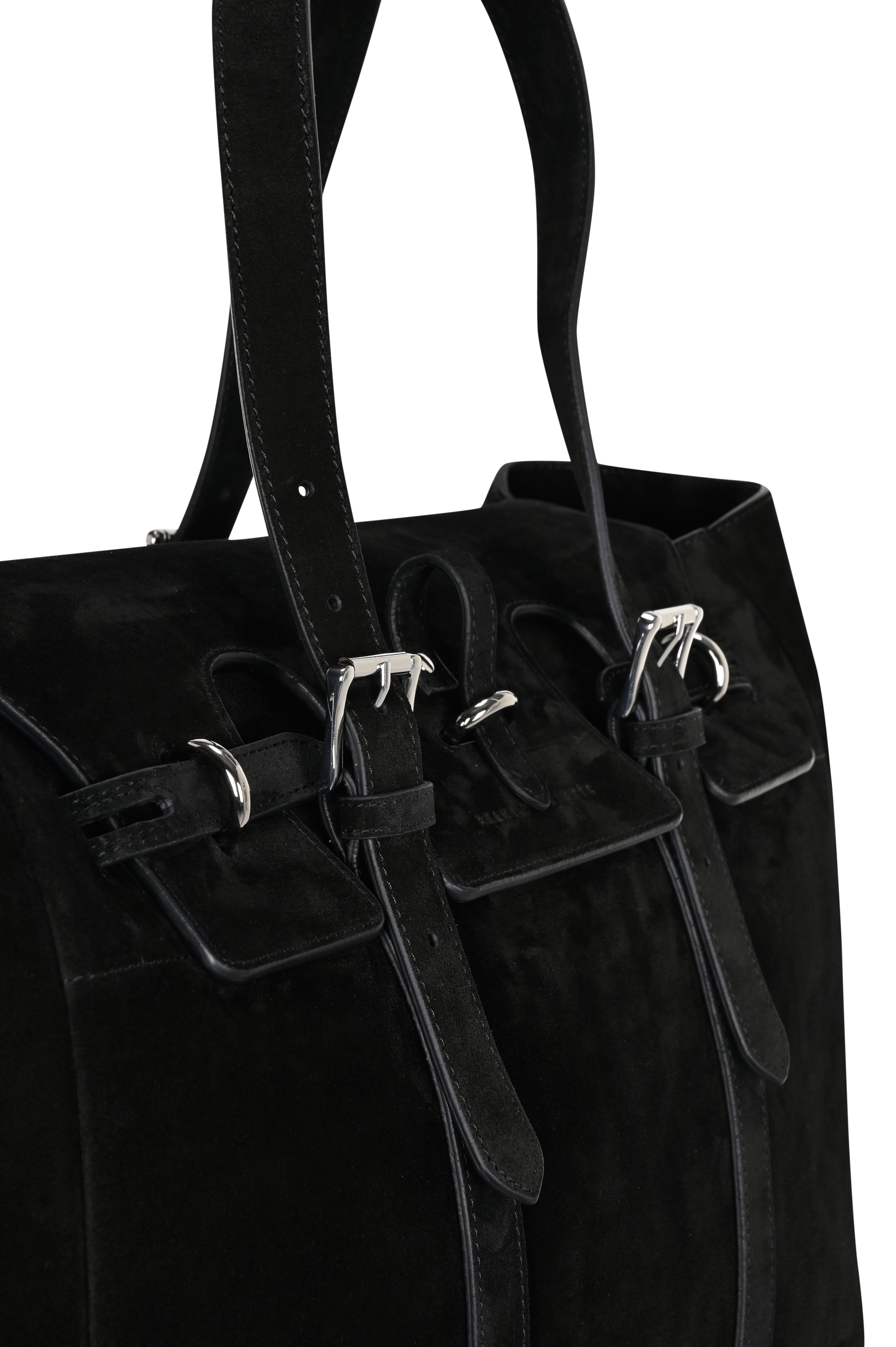 Siyah Gabrielle Süet Travel Bag Silver