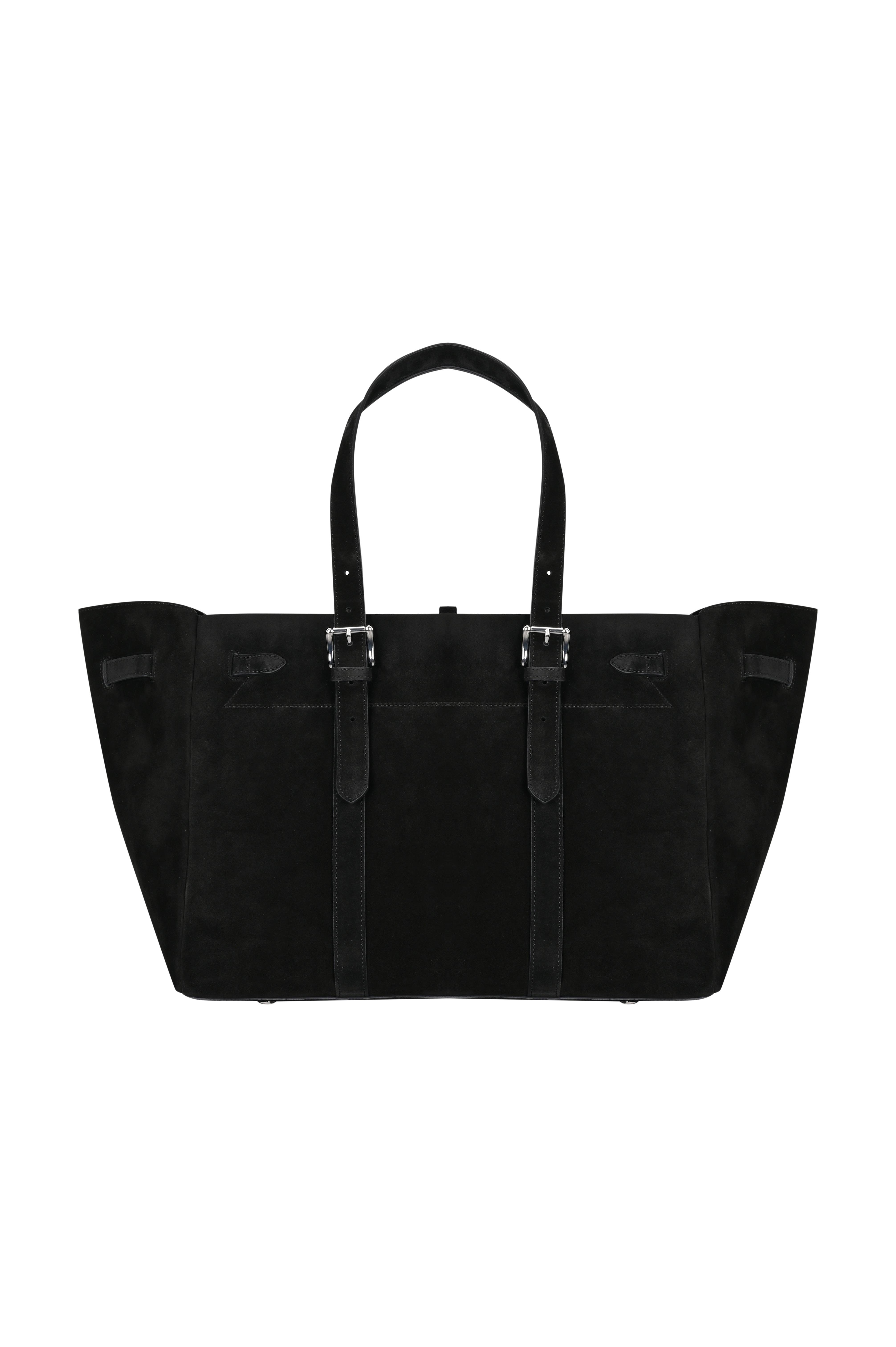Siyah Gabrielle Süet Travel Bag Silver