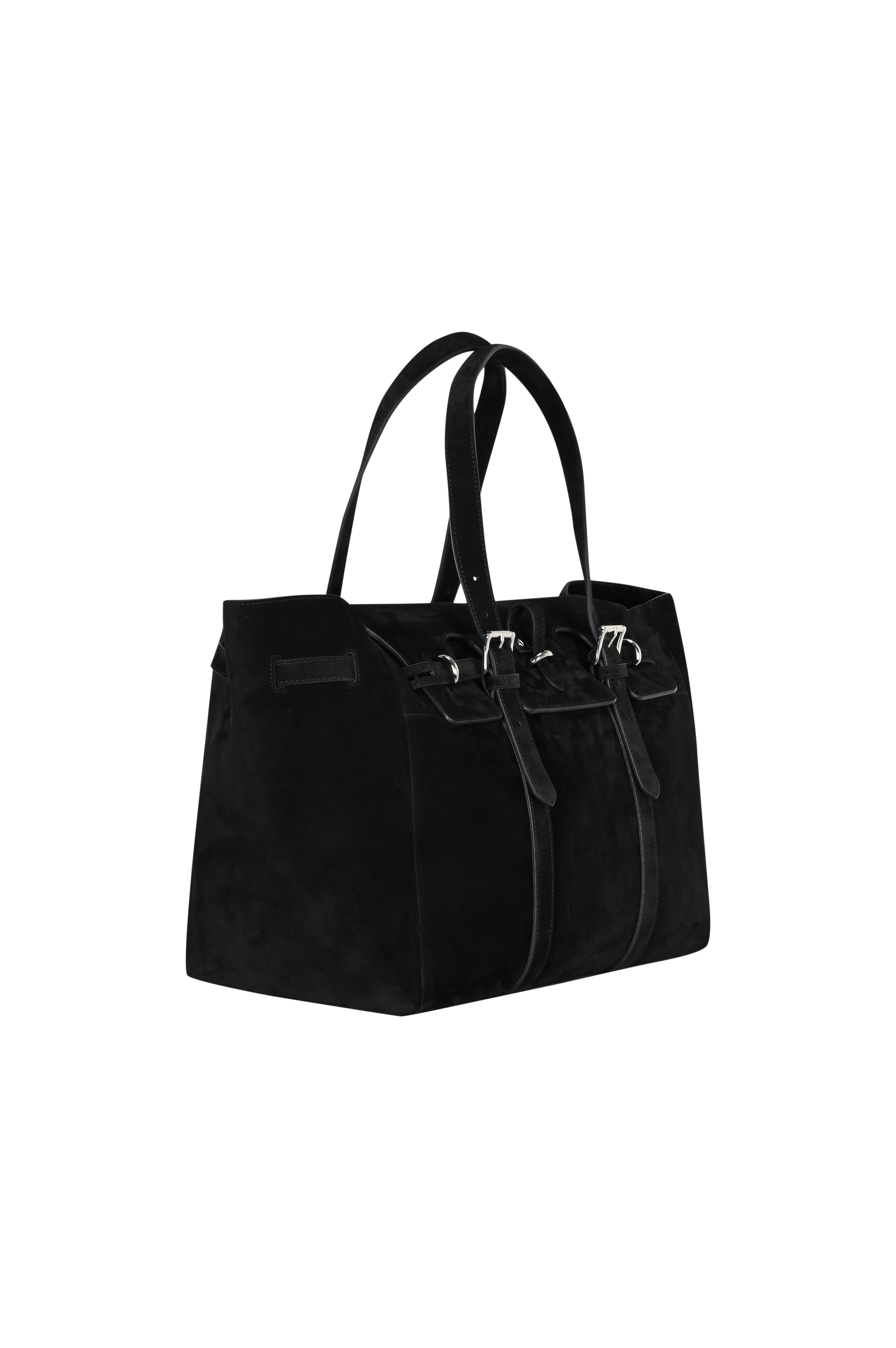 Siyah Gabrielle Süet Travel Bag Silver