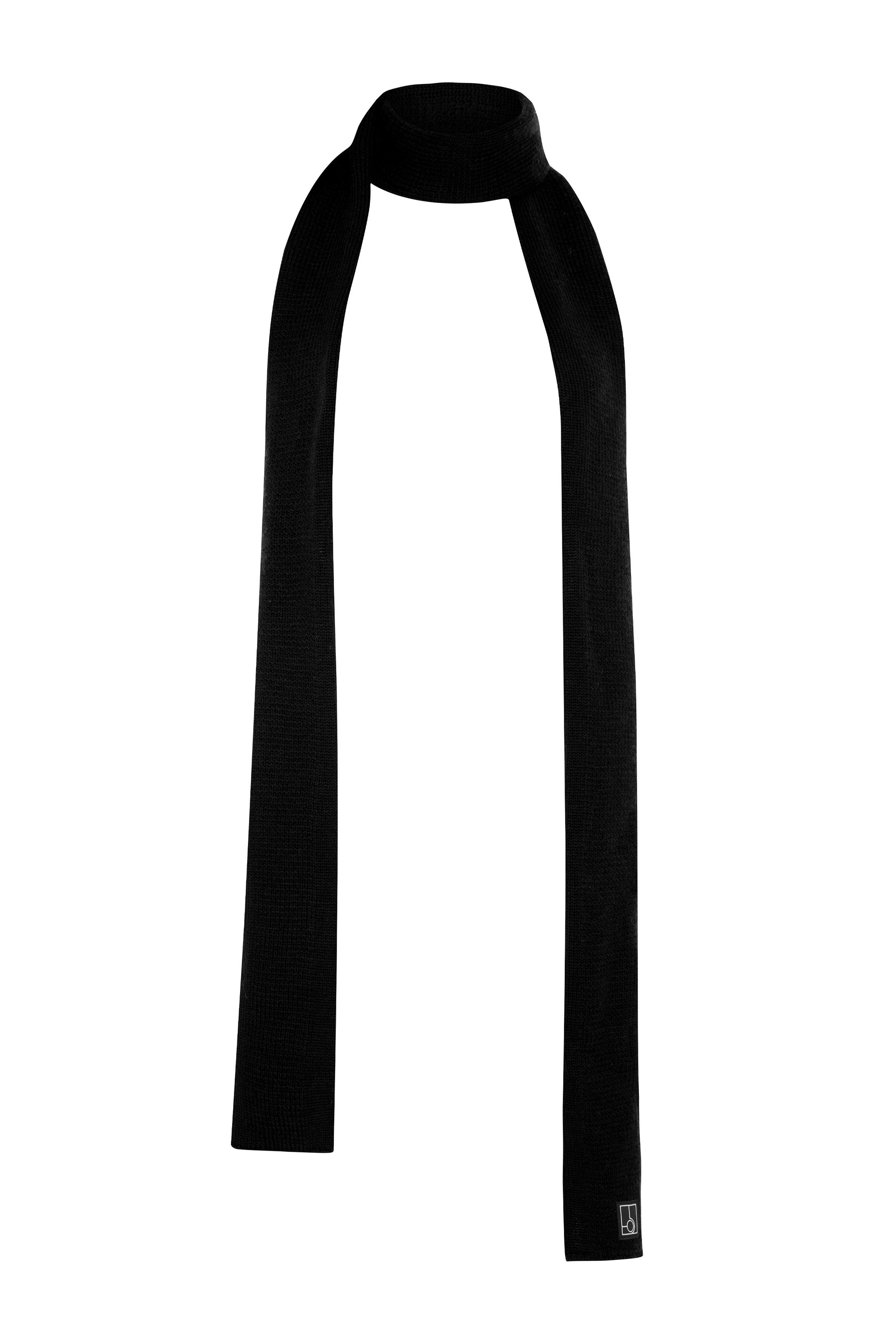 Siyah İnce Uzun Triko Atkı