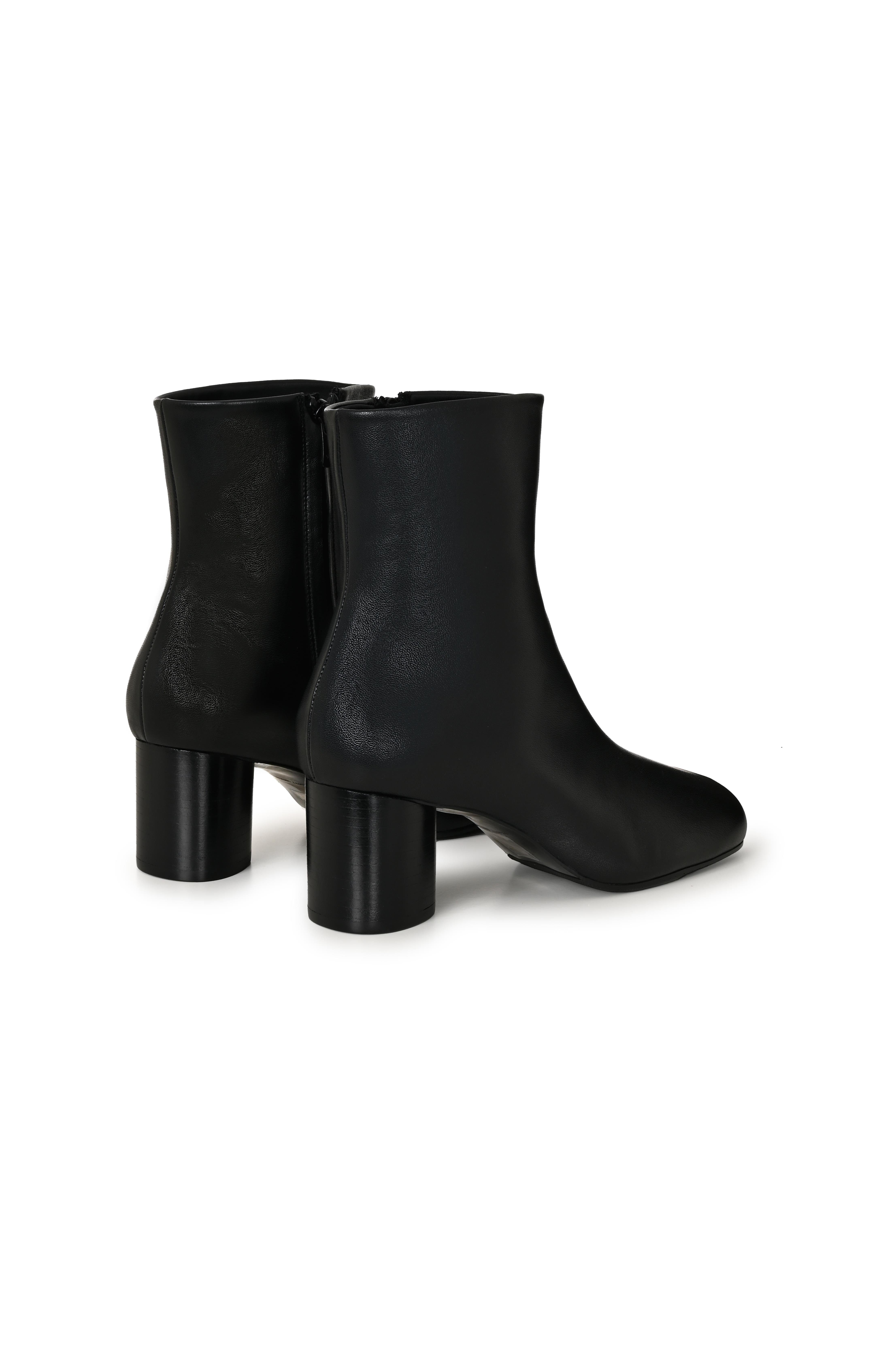 Siyah Kare Burun Topuklu Süet Bot