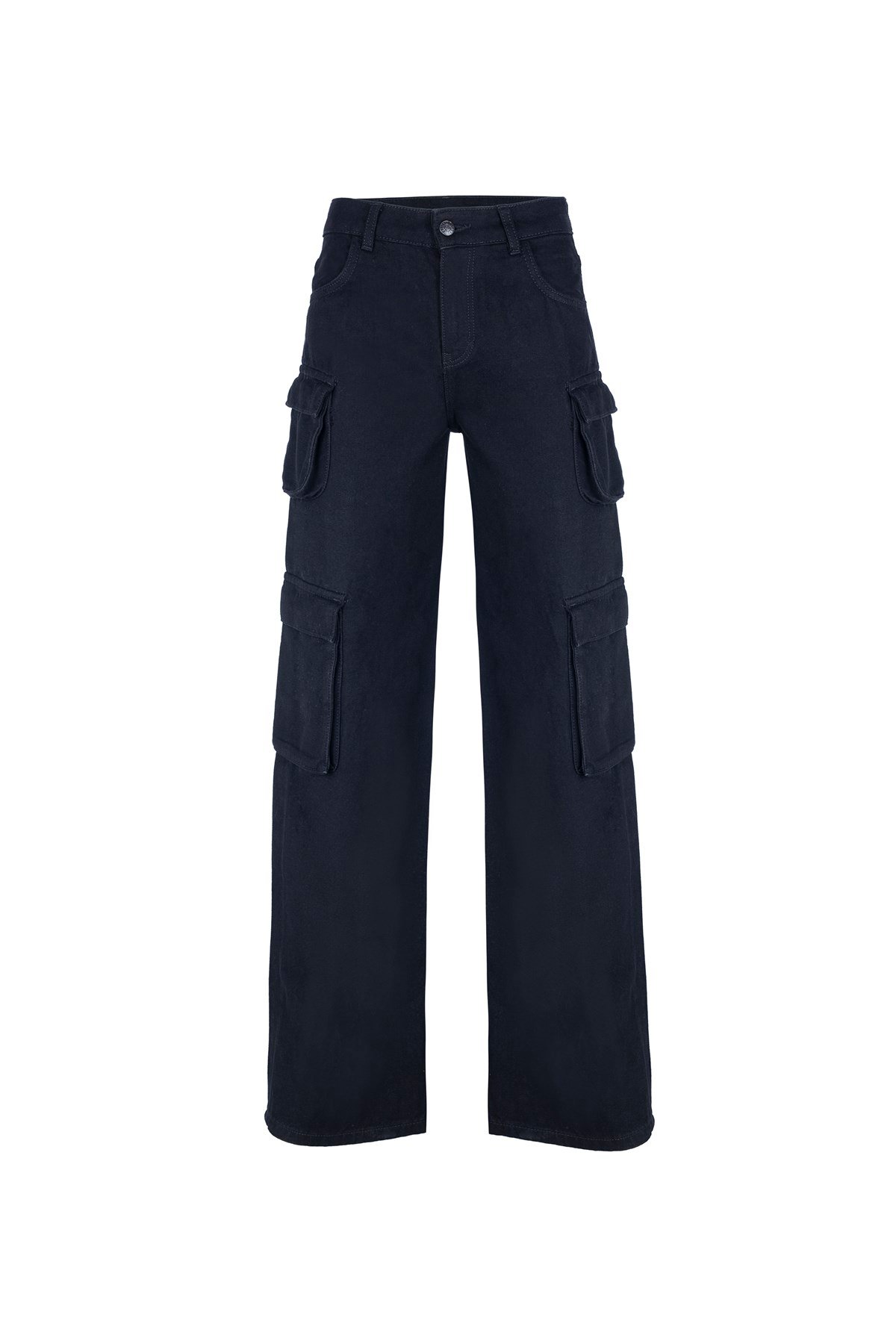 Siyah Kargo Denim Pantolon