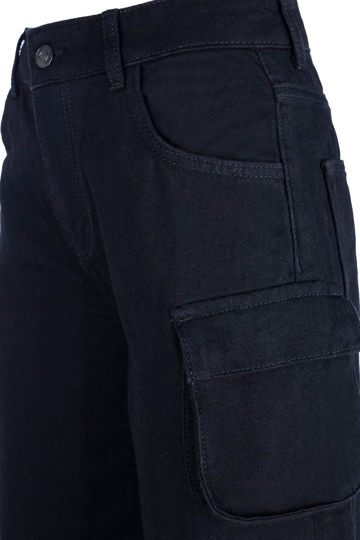 Siyah Kargo Denim Pantolon