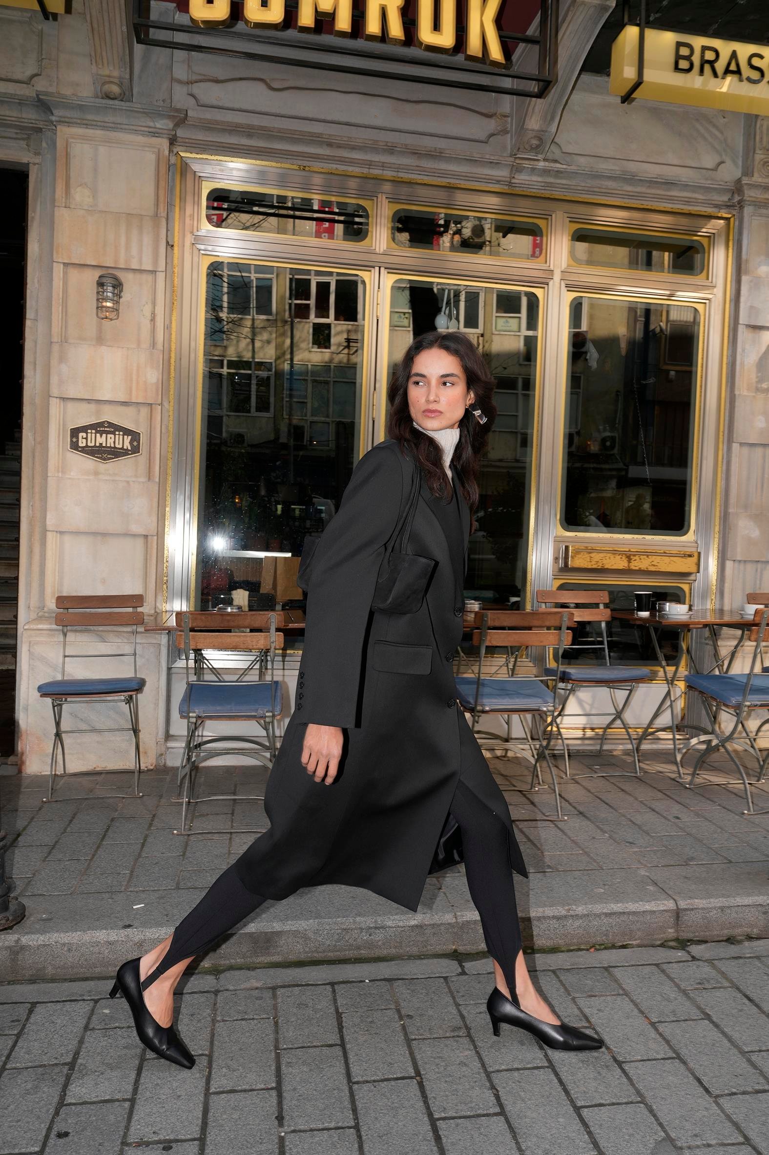 Siyah Kate Ceket Palto