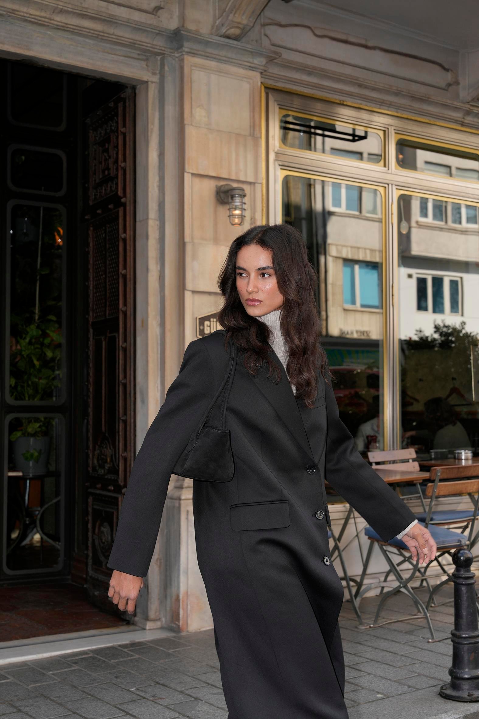 Siyah Kate Ceket Palto