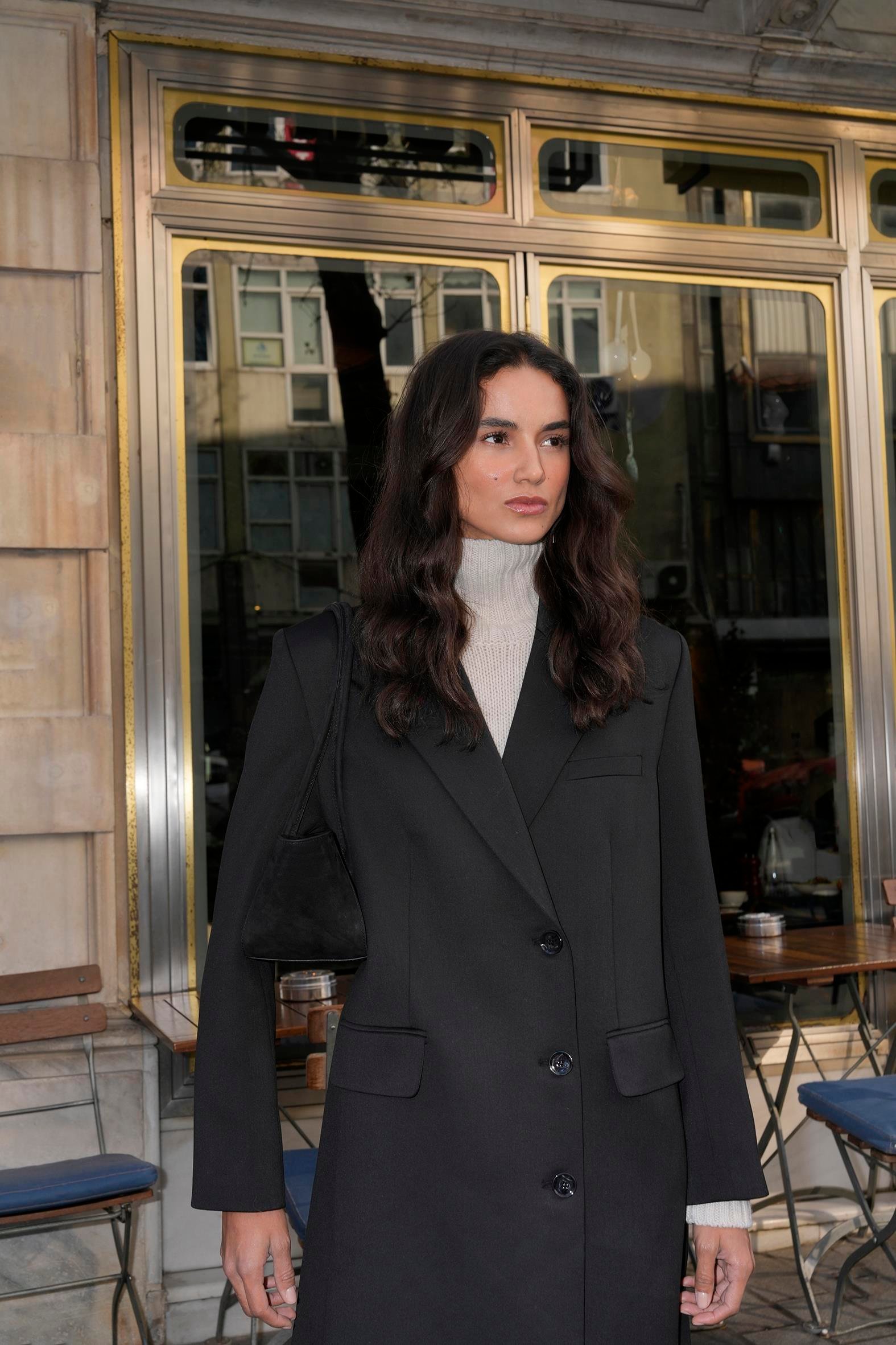 Siyah Kate Ceket Palto