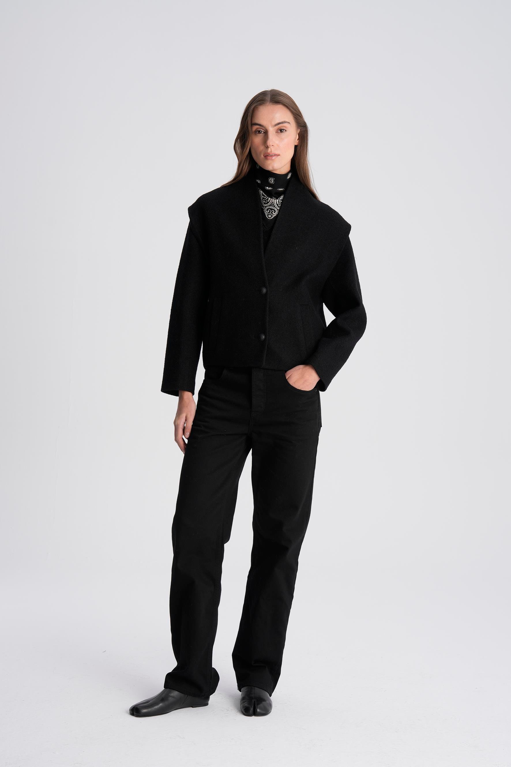 Siyah Kate Loose Straight Fit Jean