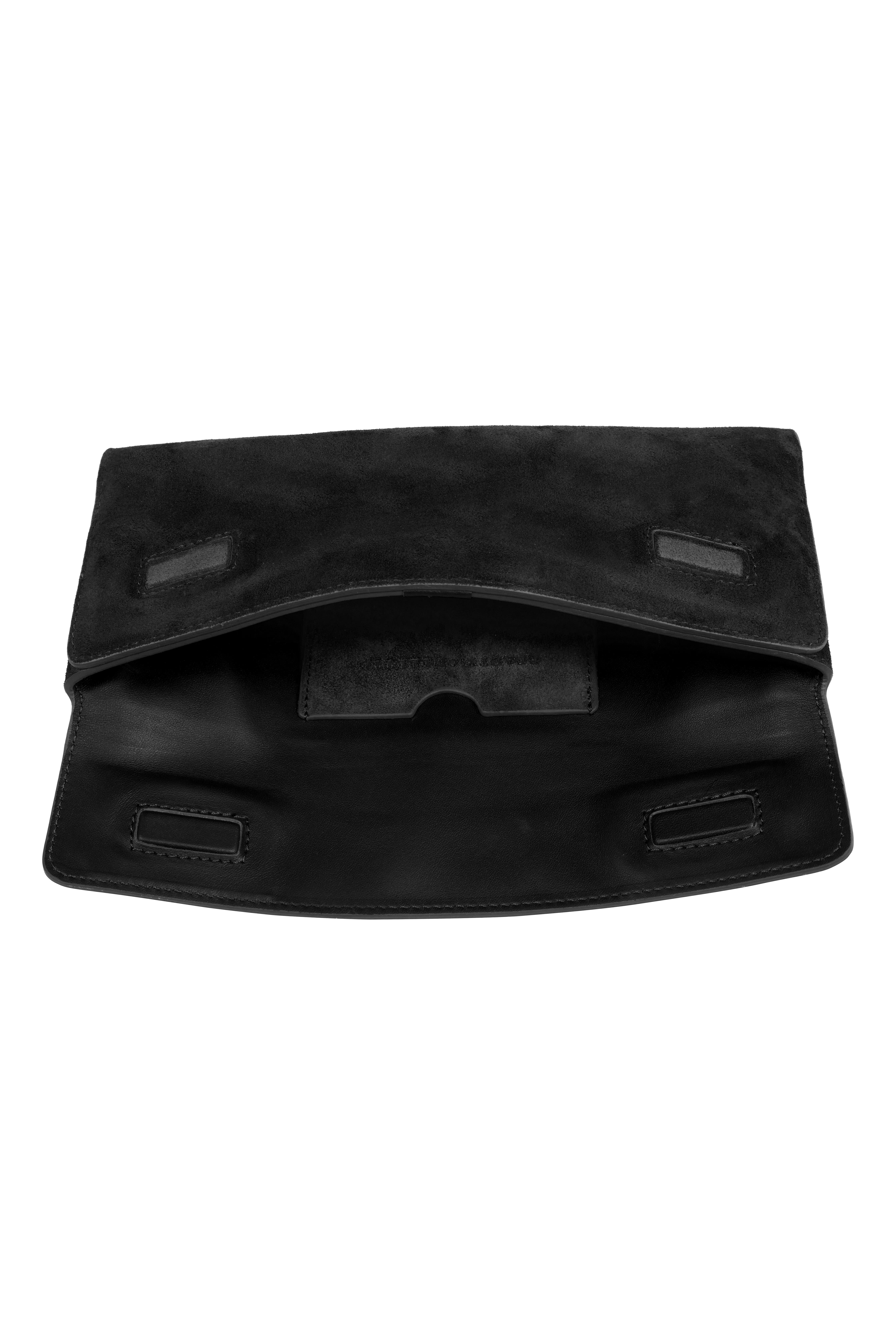 Siyah Kate Süet Clutch