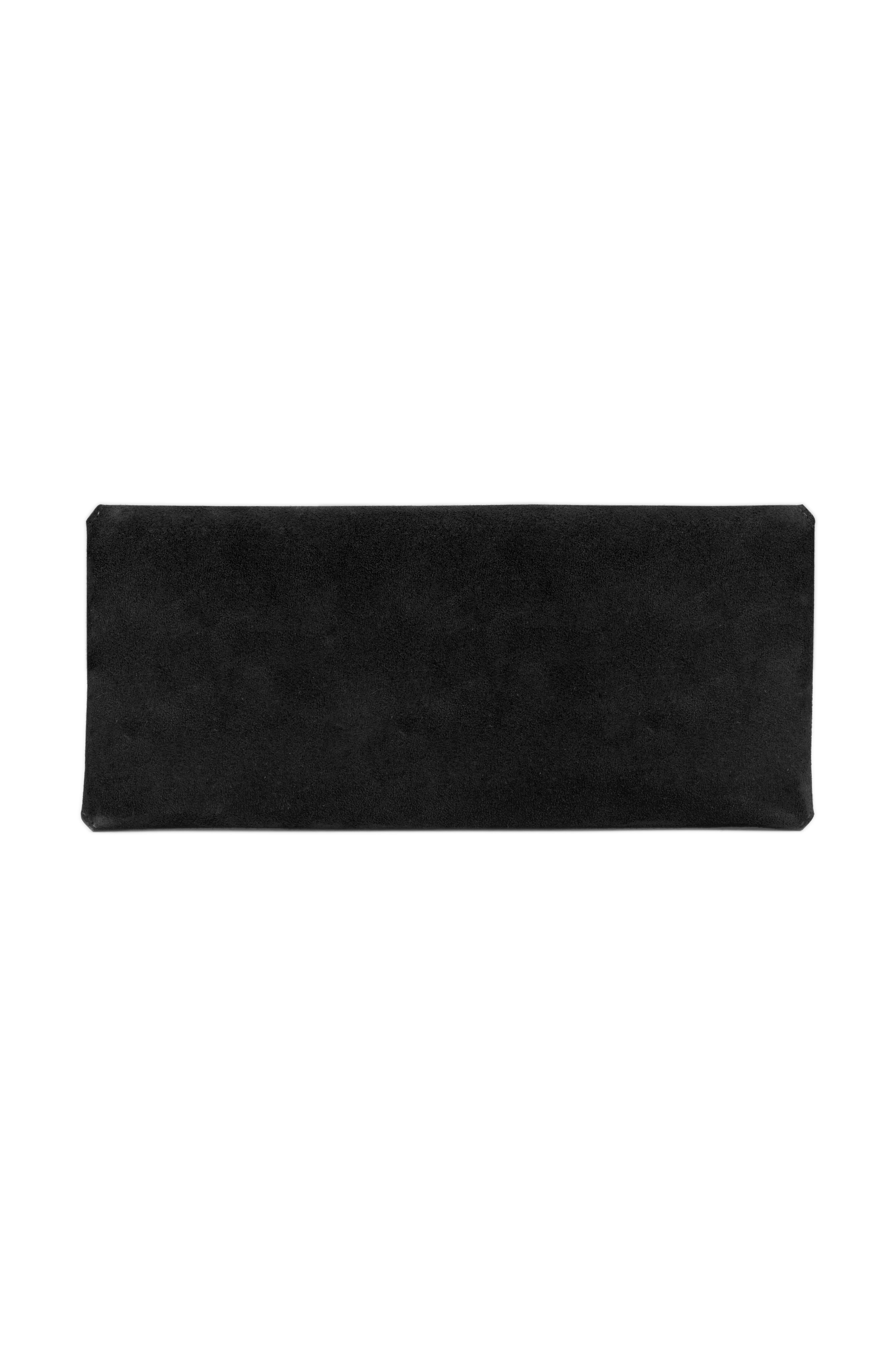 Siyah Kate Süet Clutch