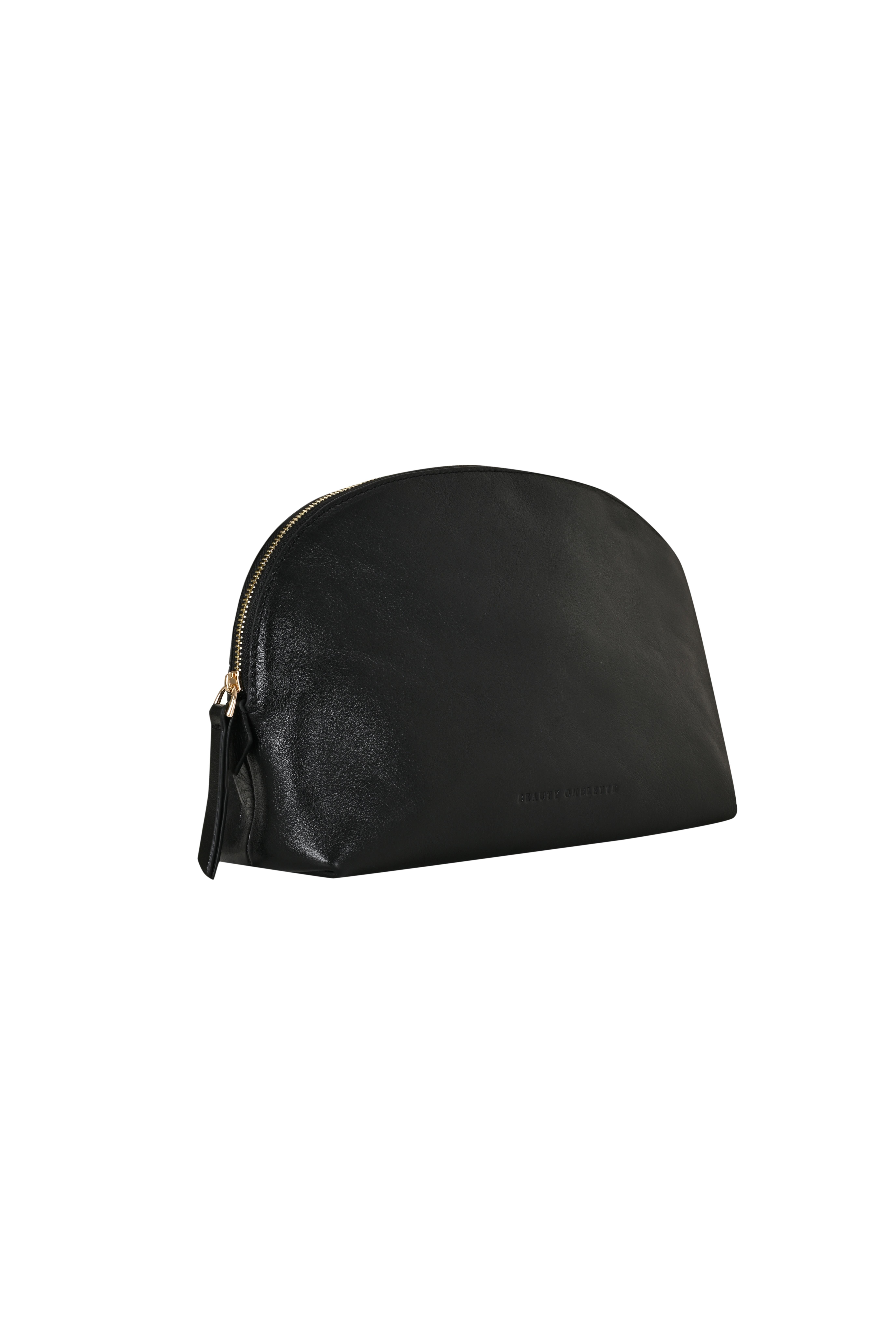 Siyah Kırık Efektli Deri Büyük Makyaj Çantası