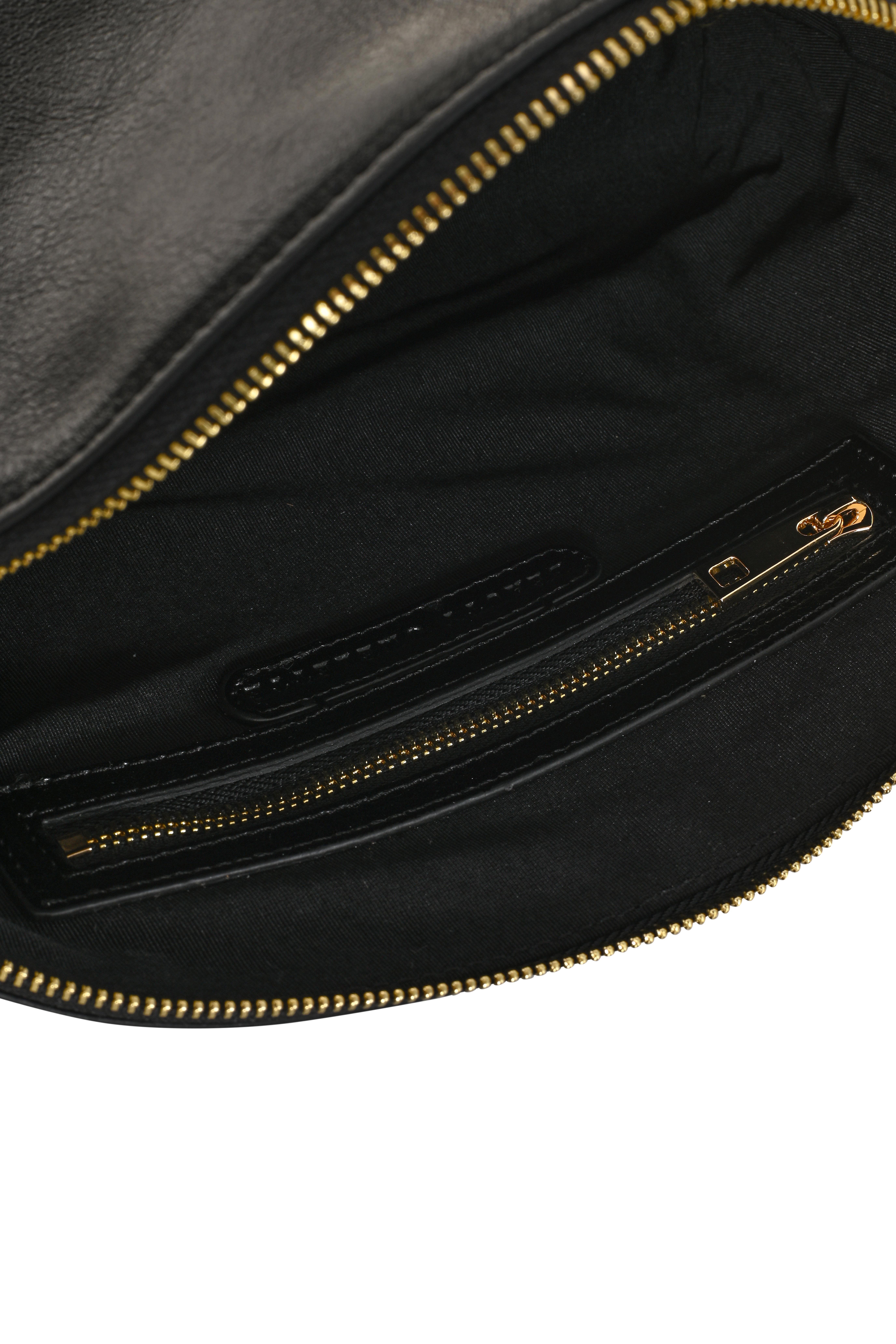 Siyah Kırık Efektli Deri Büyük Makyaj Çantası