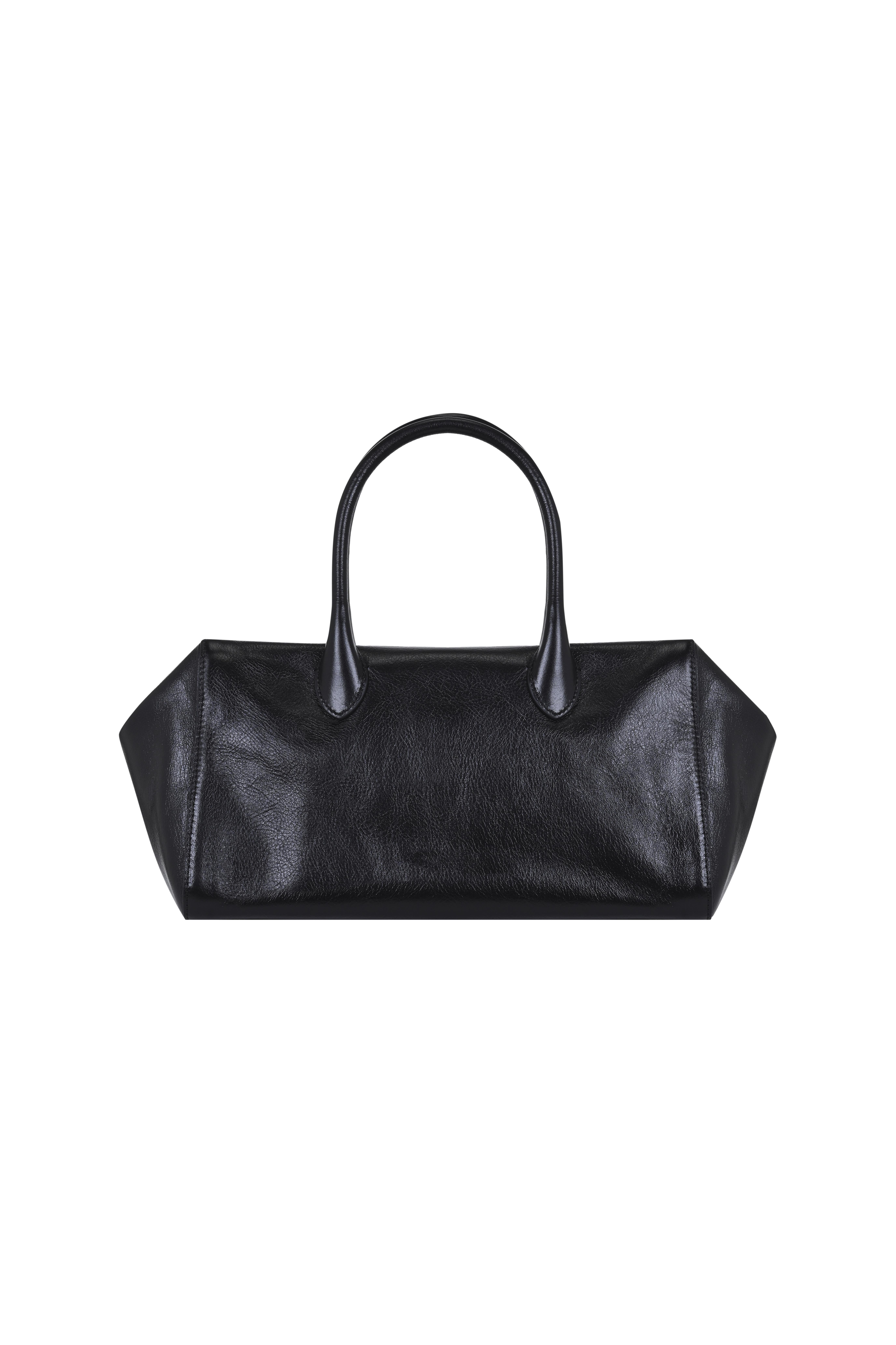 Siyah Kırık Efektli Deri Oxford  Bag