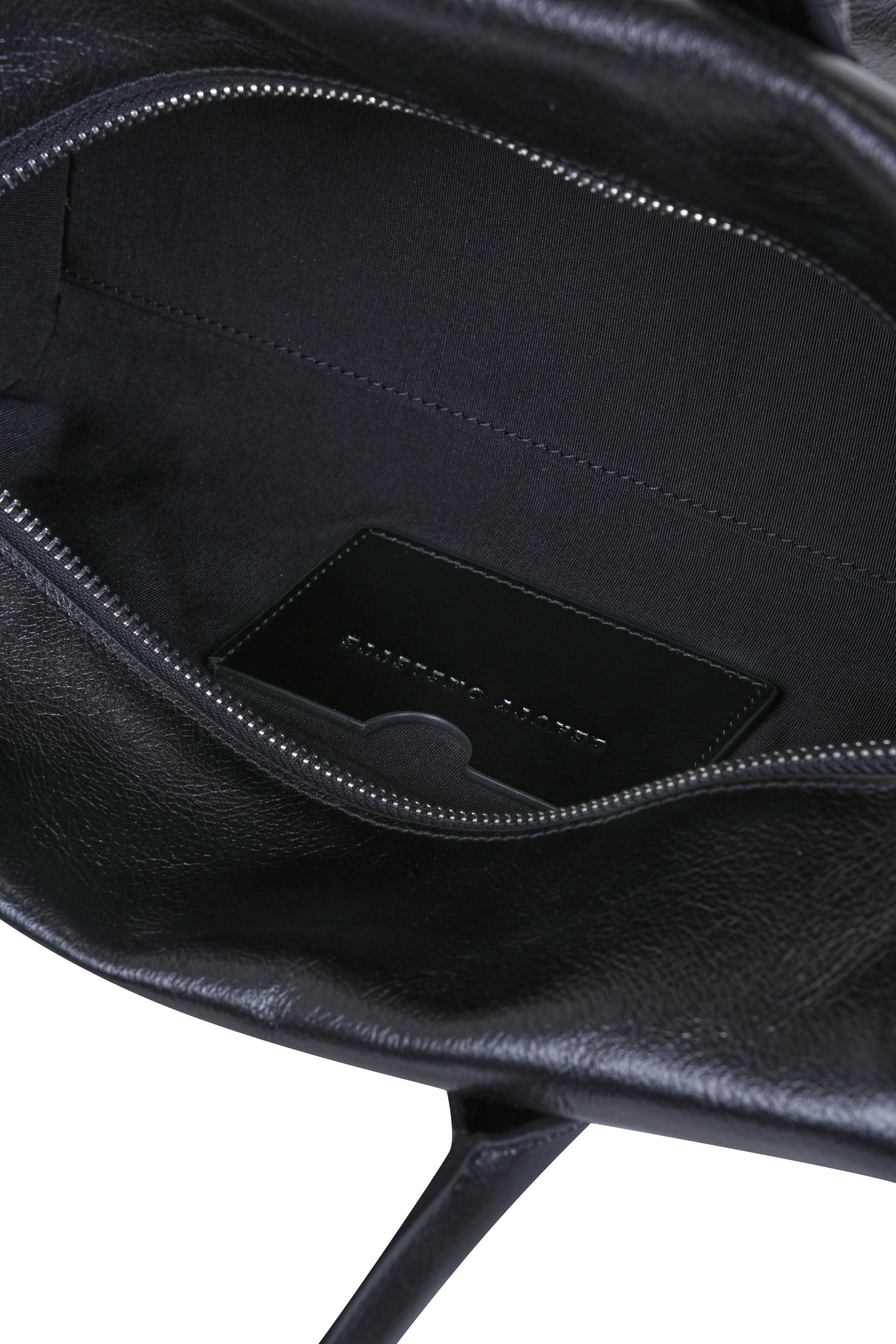 Siyah Kırık Efektli Deri Oxford  Bag