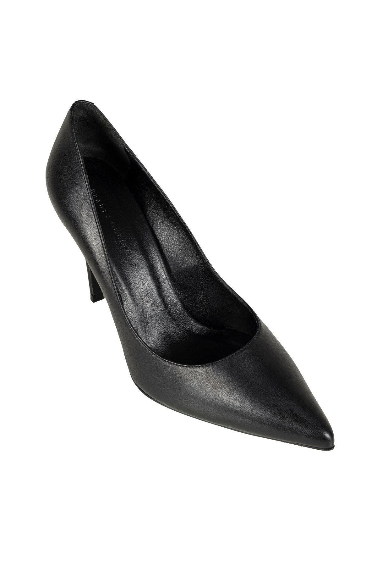 Siyah Klasik Deri Stiletto