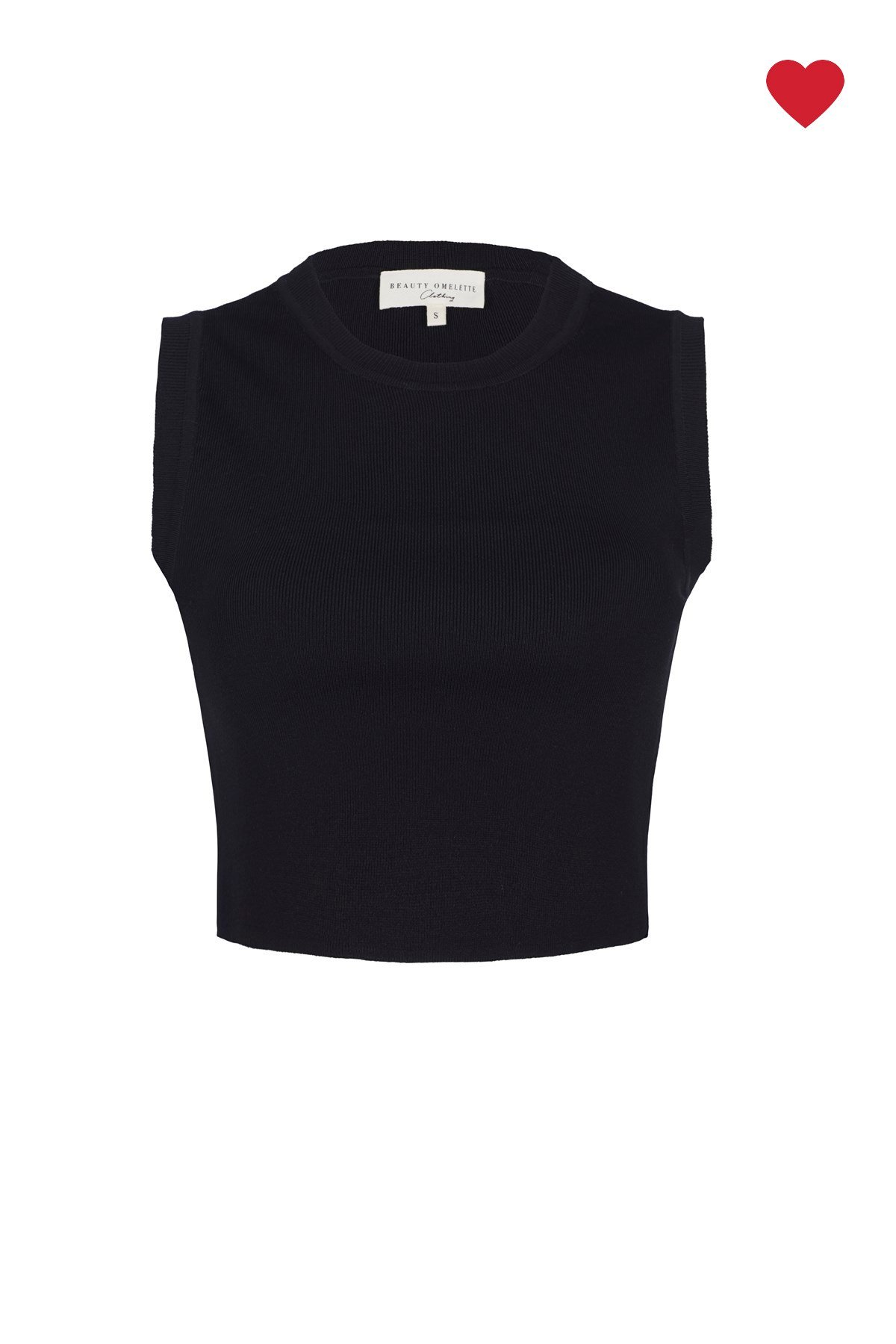 Siyah Kolsuz Triko Crop Top