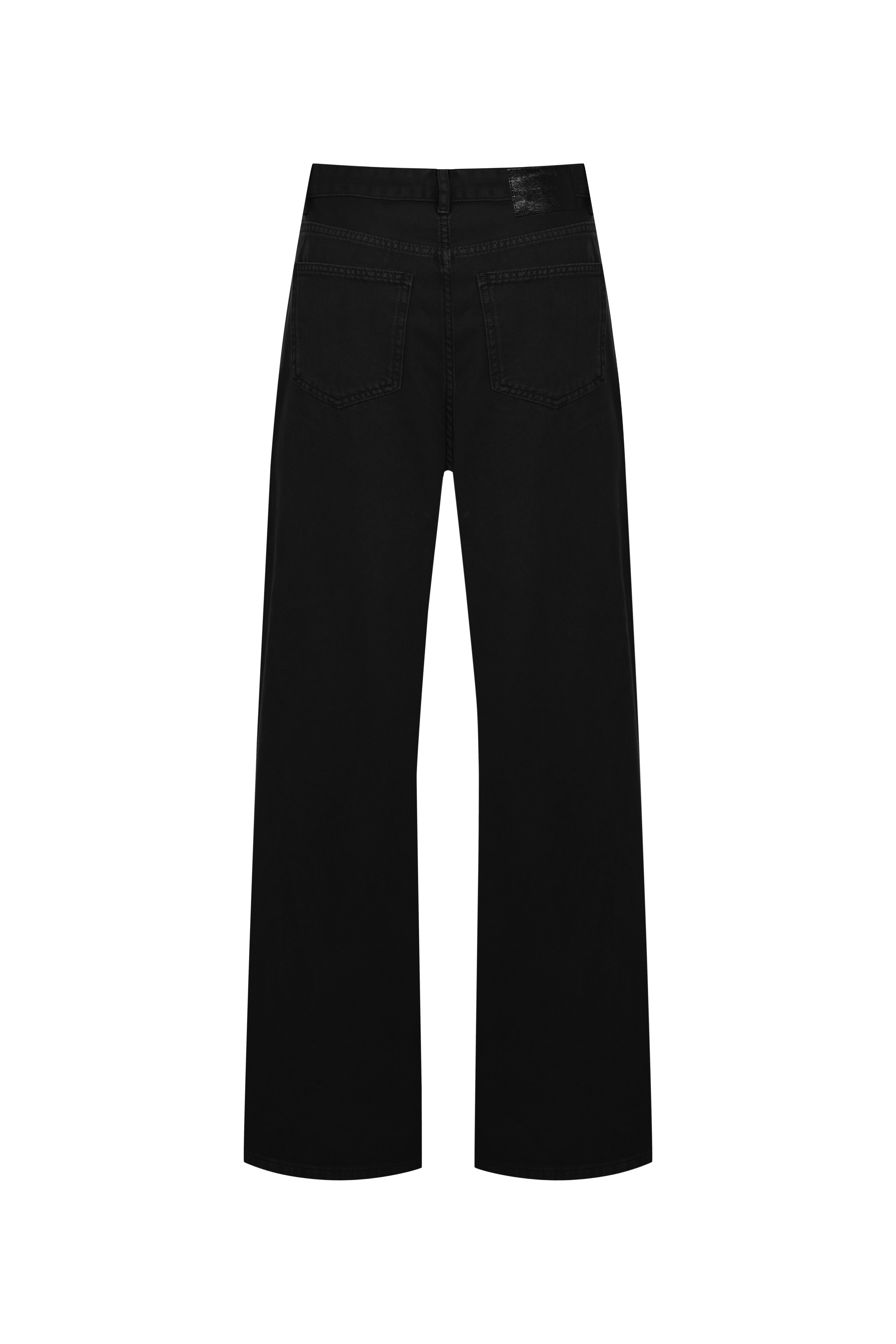 Siyah Kordonlu Wide Leg Jean