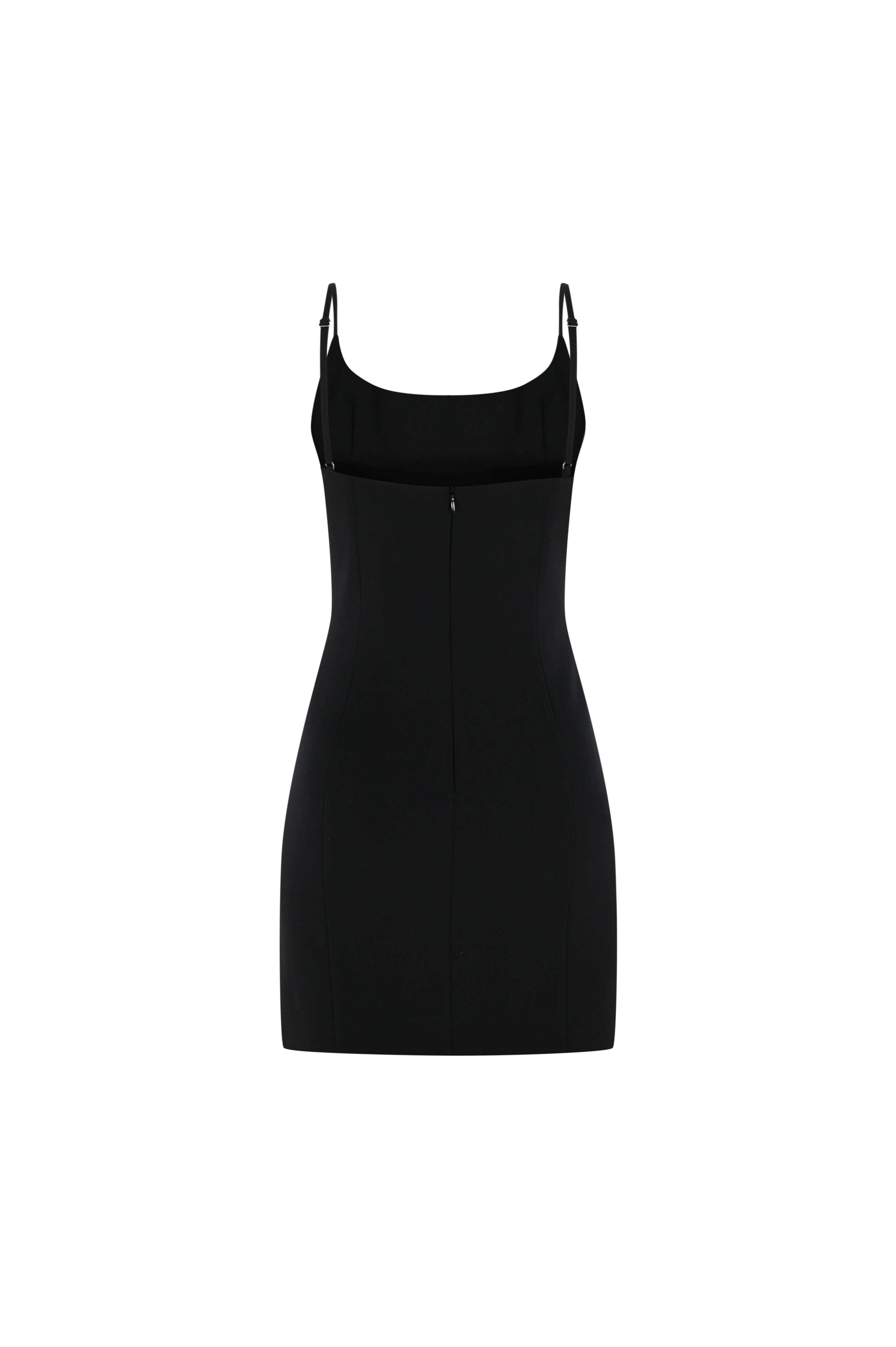 Siyah Korse Detaylı Mini Elbise
